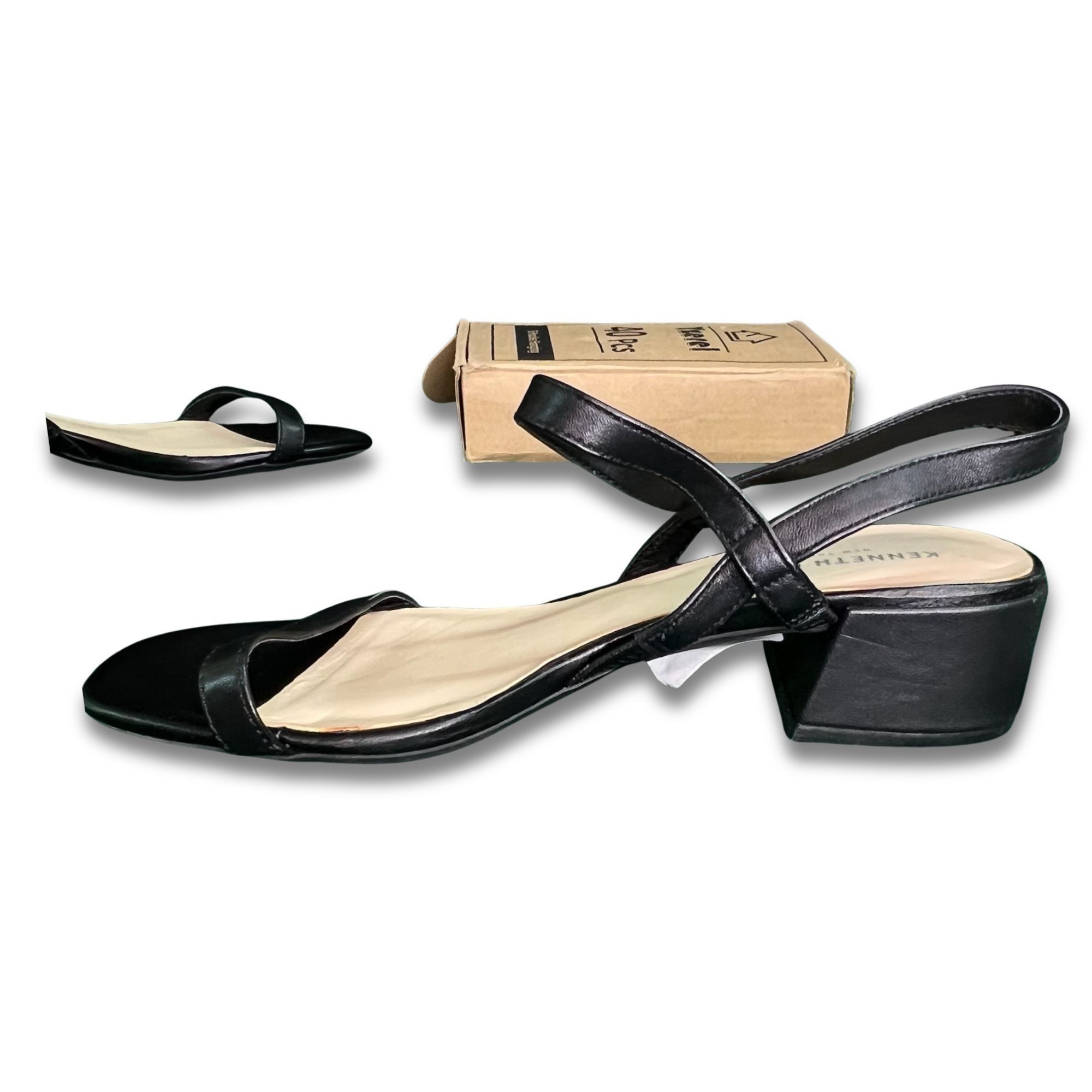 Kenneth Cole Kenneth Cole New York Maisie Low Black Leather Slingback San Size US 8 / IT 38 - 5 Thumbnail