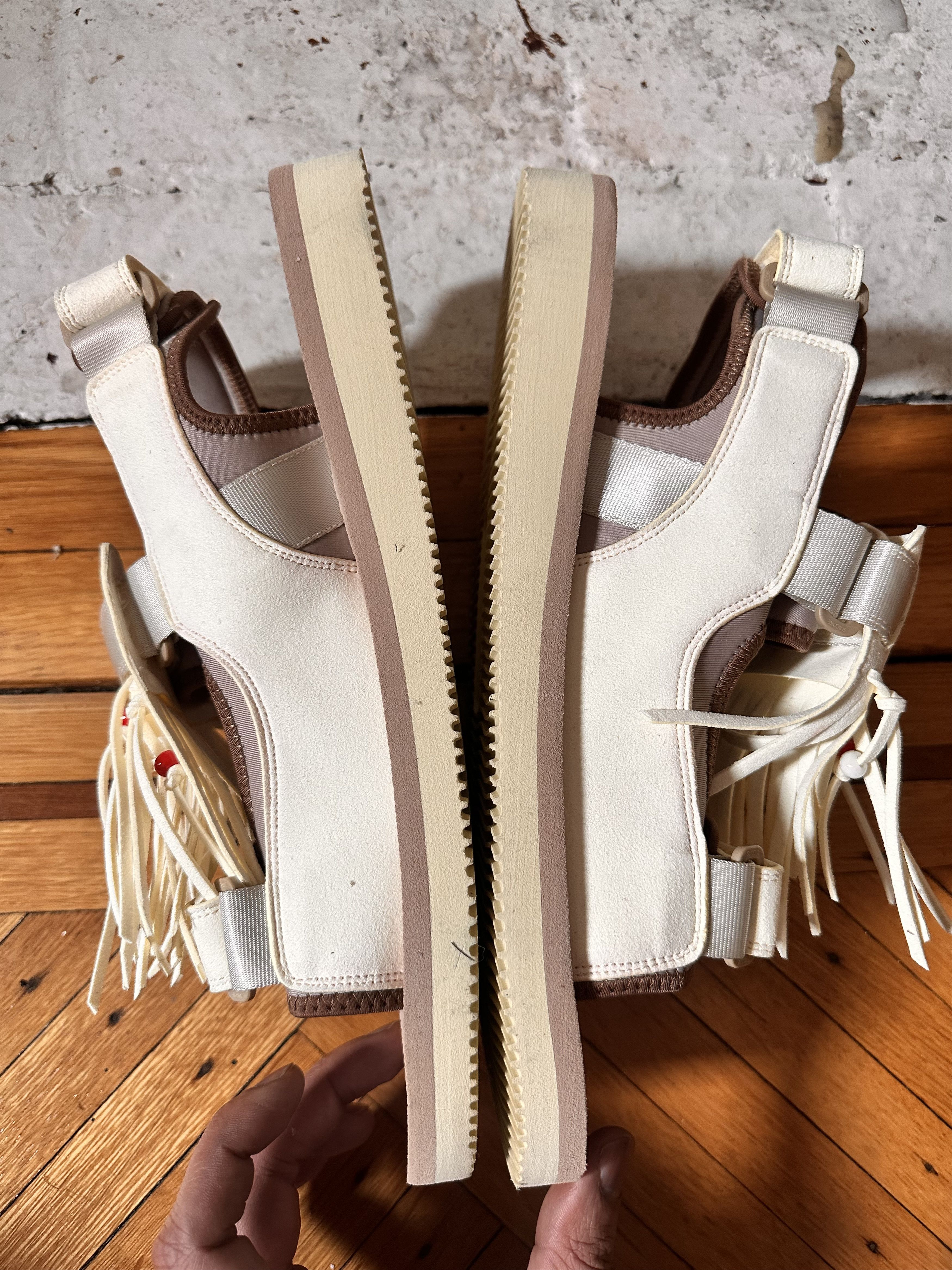 SUICOKE OFF WHITE WAS-4AB SANDALS SIZE 13