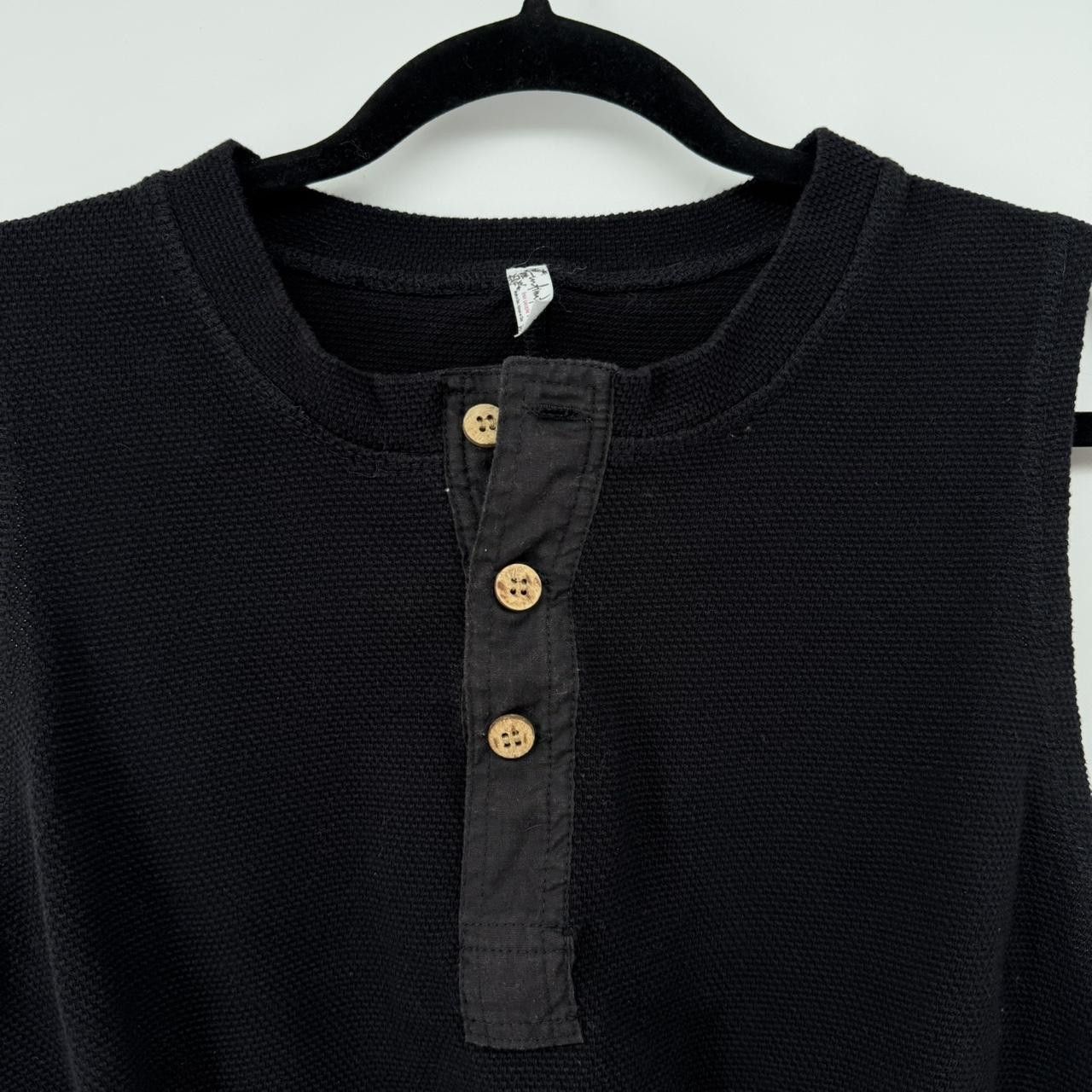 Free People Free People Peek Aye Bodysuit: Sz M: Black Wood Buttons Size M / US 6-8 / IT 42-44 - 3 Thumbnail