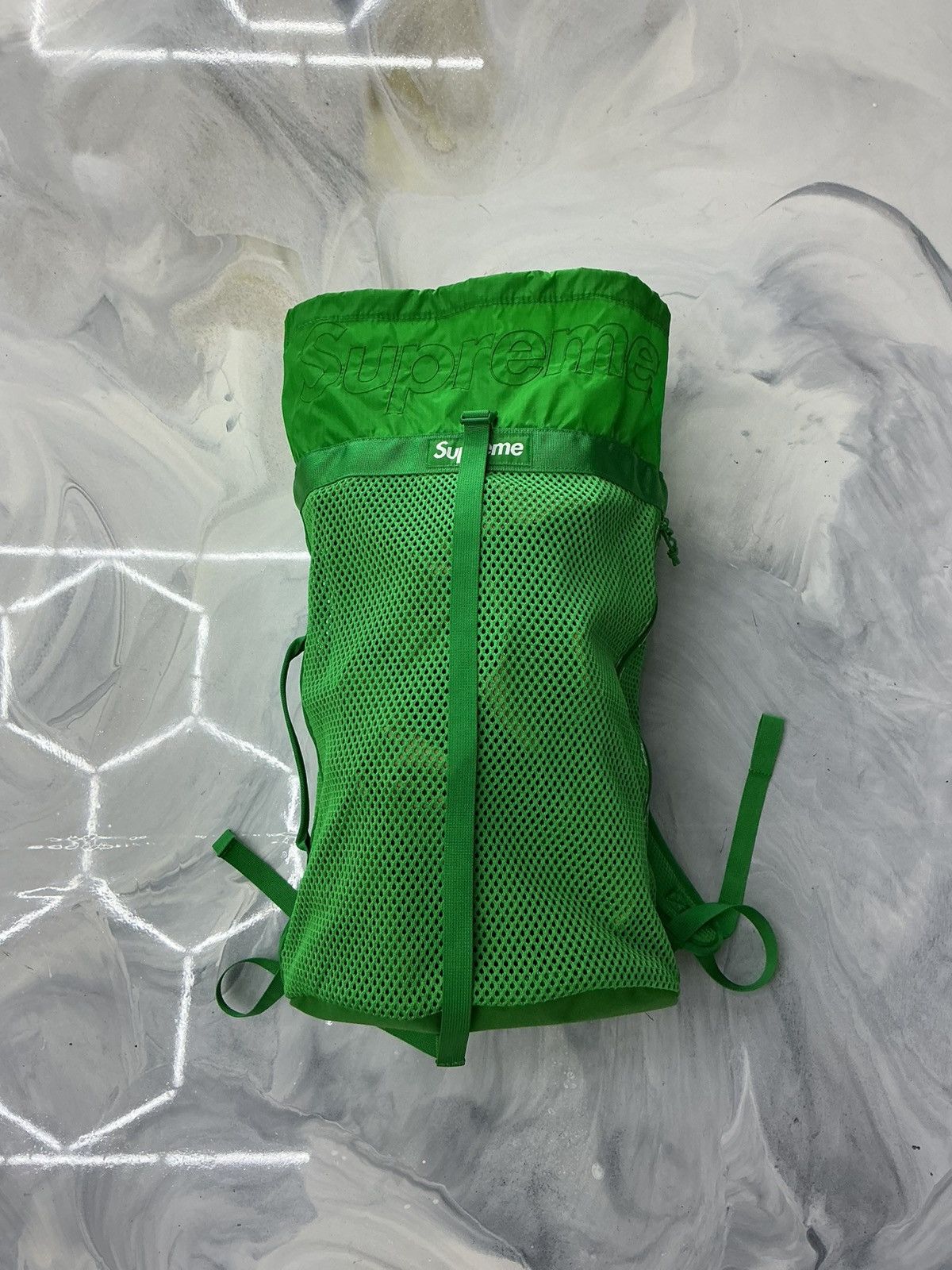 Supreme Supreme Mesh Box Logo Backpack Green Size ONE SIZE - 1 Thumbnail