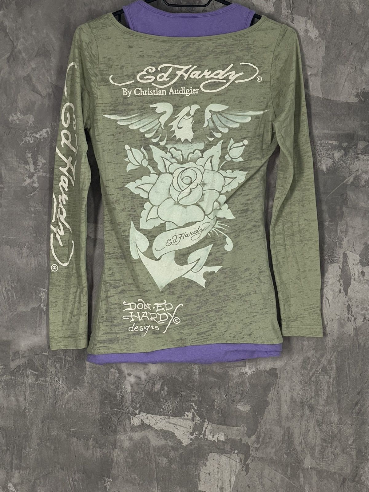 Christian Audigier × Ed Hardy × Hysteric Glamour Ed Hardy long sleeve mesh print t-shirt woman's Size M / US 6-8 / IT 42-44 - 11 Thumbnail