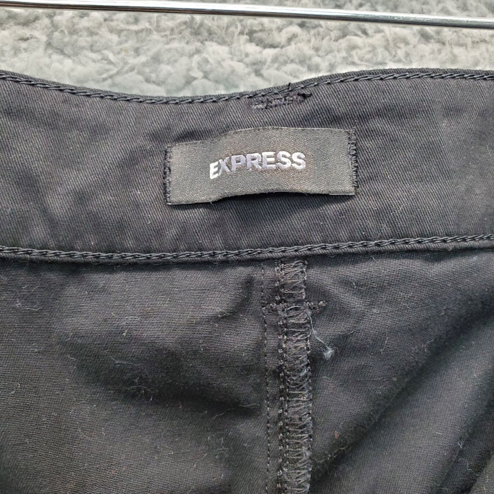 Express Express Pants Womens Size 14 Black Straight Leg High Rise Ankle 26" Inseam Size 36" / US 14 / IT 50 - 6 Thumbnail