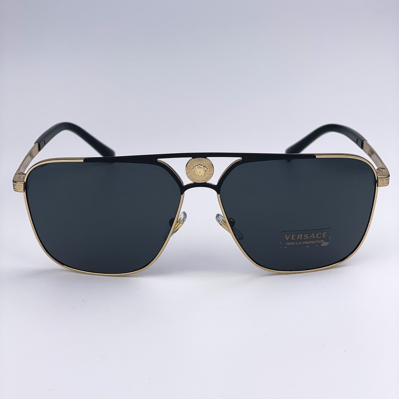 Versace NEW Versace VE2238 143687 Rectangle Metal Unisex Sunglasses Size ONE SIZE - 2 Thumbnail