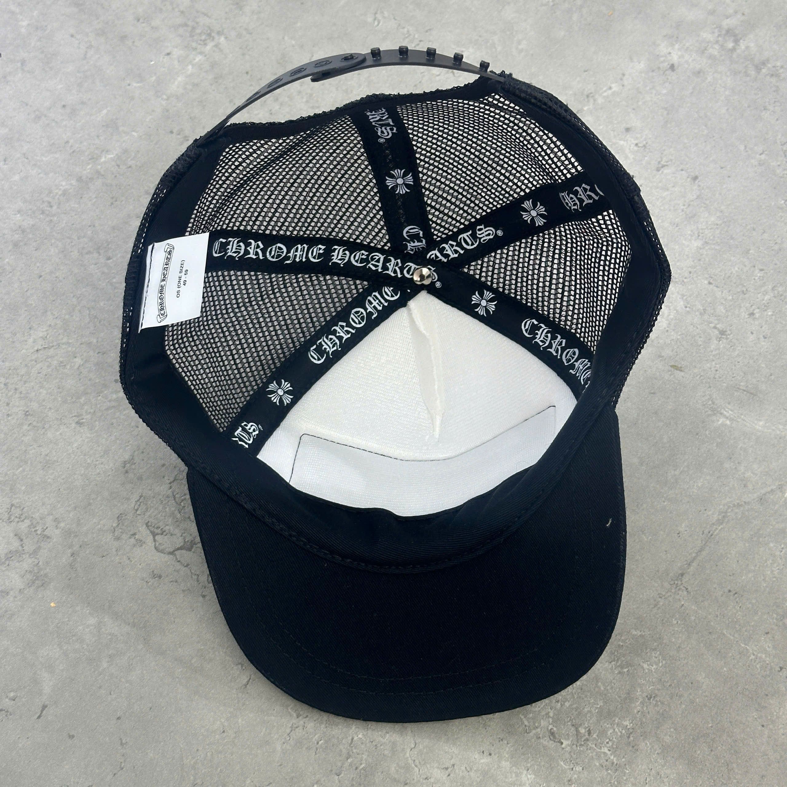 CHROME HEARTS CH Hollywood Trucker Hat BLACK/WHITE