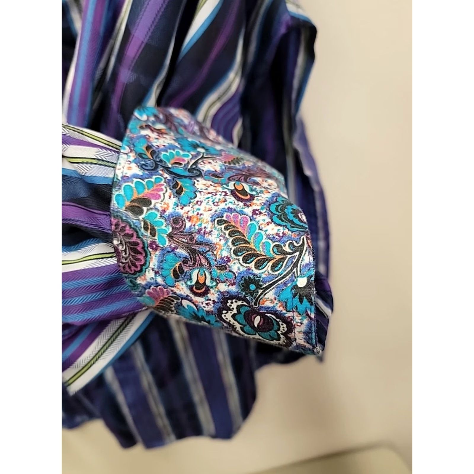 Robert Graham Robert Graham Mens Button-Down Shirt Stripe Multicolor L Large Regular Long Sleeve Button-Up Shirt Size US L / EU 52-54 / 3 - 3 Thumbnail