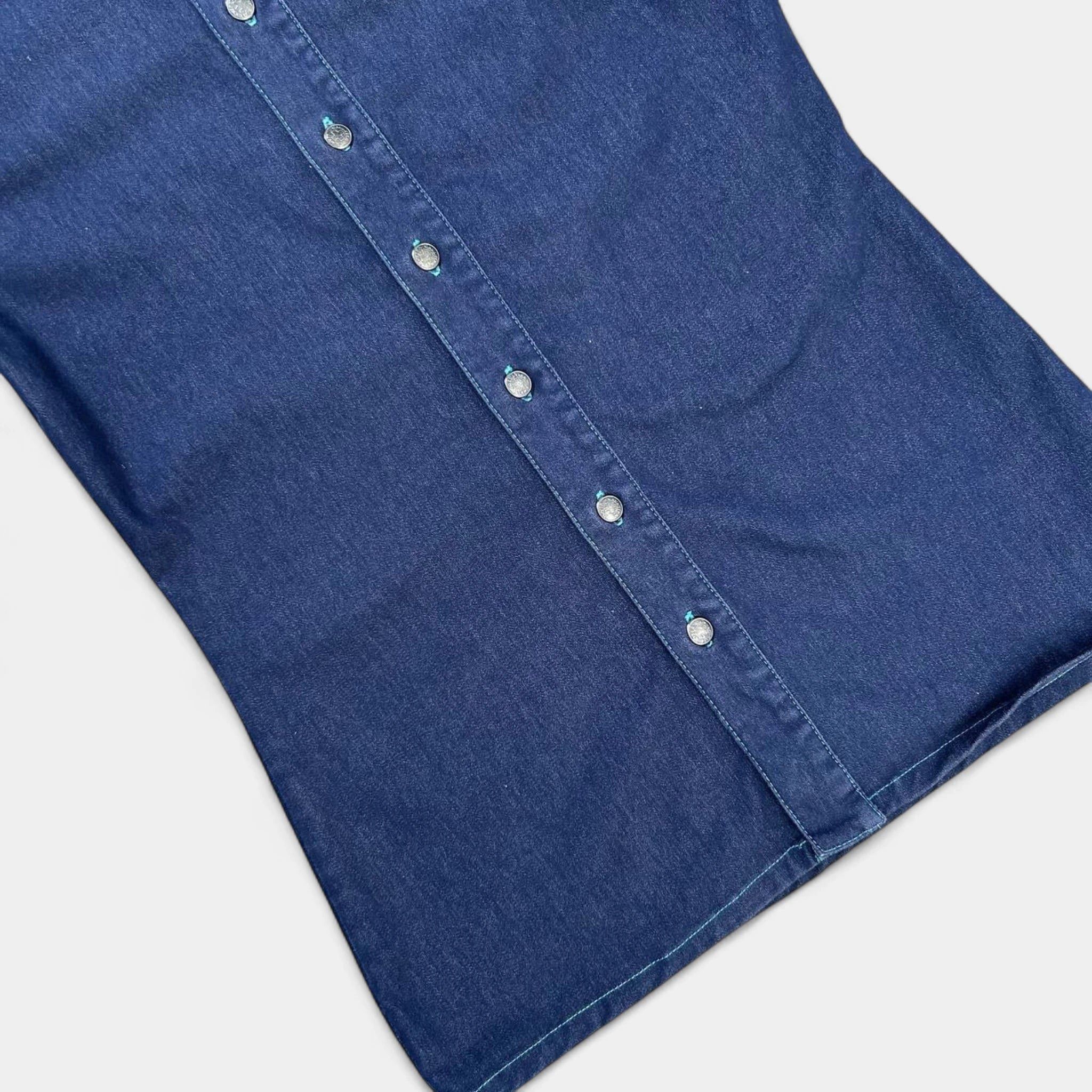 Jean Paul Gaultier Jean Paul Gaultier Classic Fitted Blue Denim Shirt Size S / US 4 / IT 40 - 3 Thumbnail