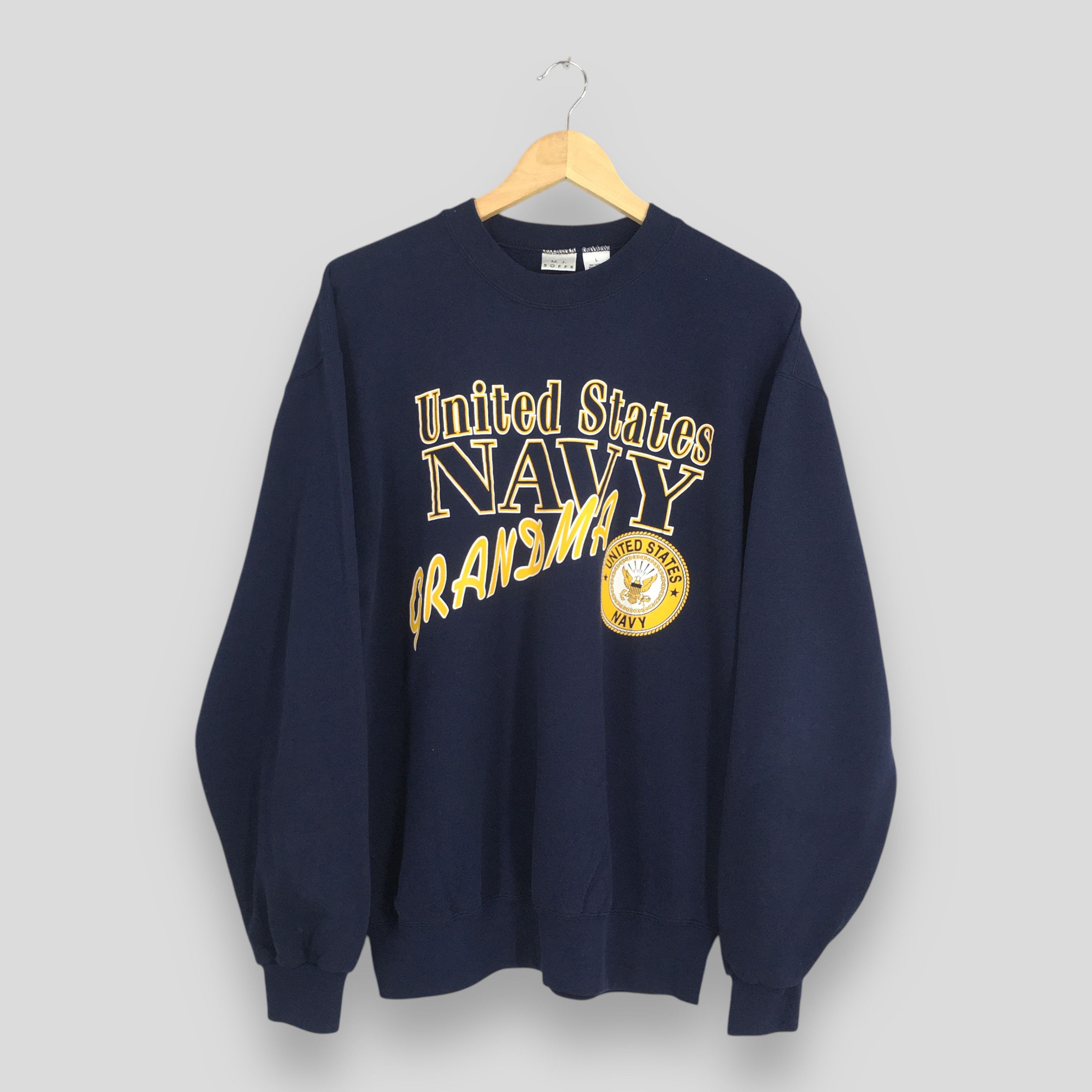 Vintage Vintage 90s United States Navy Grandma Sweatshirt Large Size US L / EU 52-54 / 3 - 1 Thumbnail