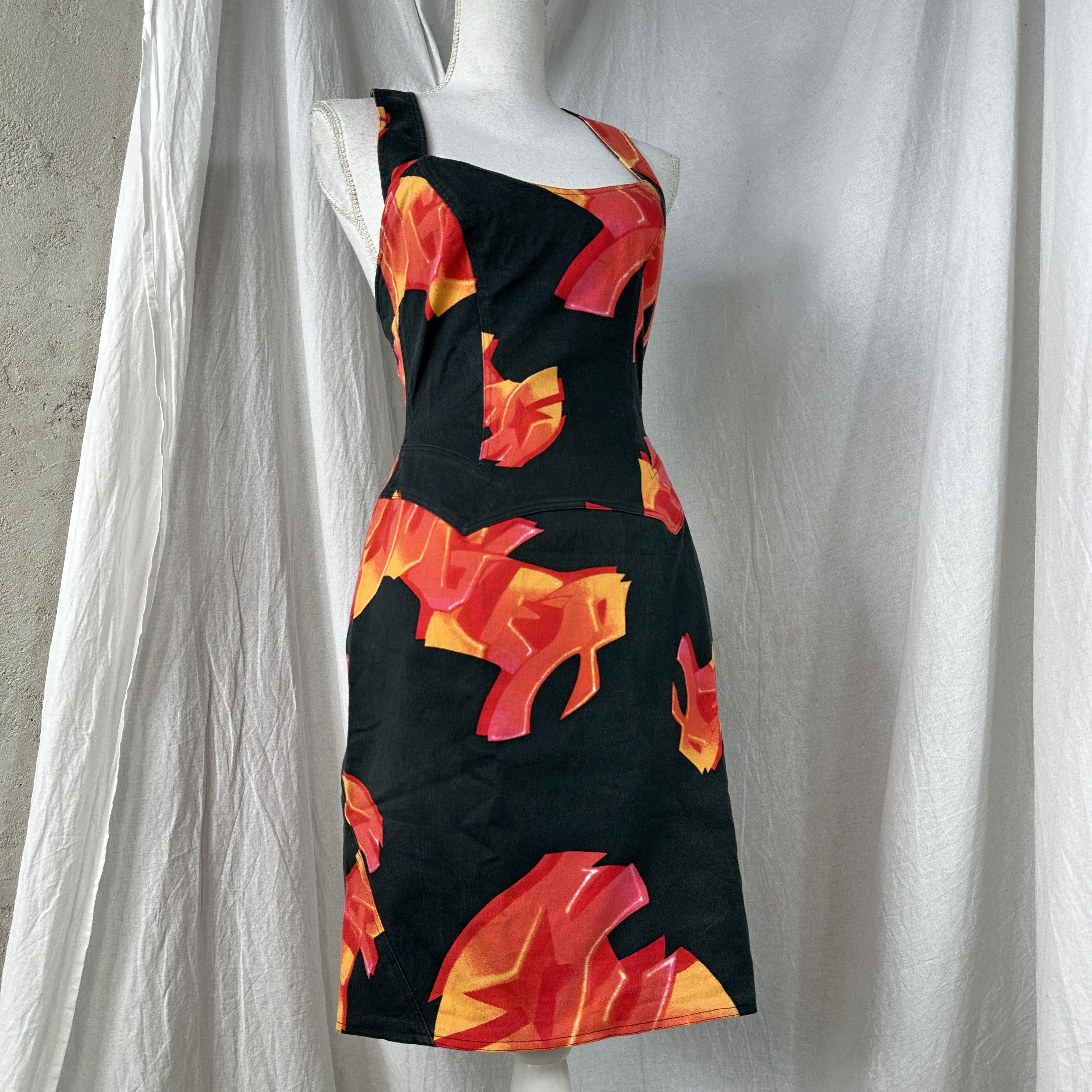 Mugler × Vintage Vintage Casual Streetwear Mugler Graffiti Dress 00s Size S / US 4 / IT 40 - 6 Thumbnail
