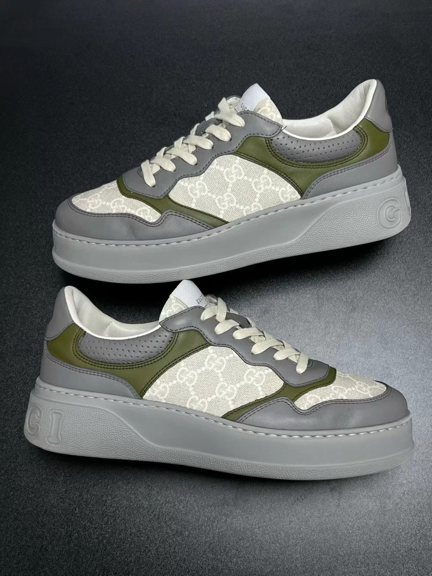 Gucci GUCCI Chunky "Cookie" Sneakers Wht/Bl/Green 41 Worn Once Size US 8 / EU 41 - 5 Thumbnail