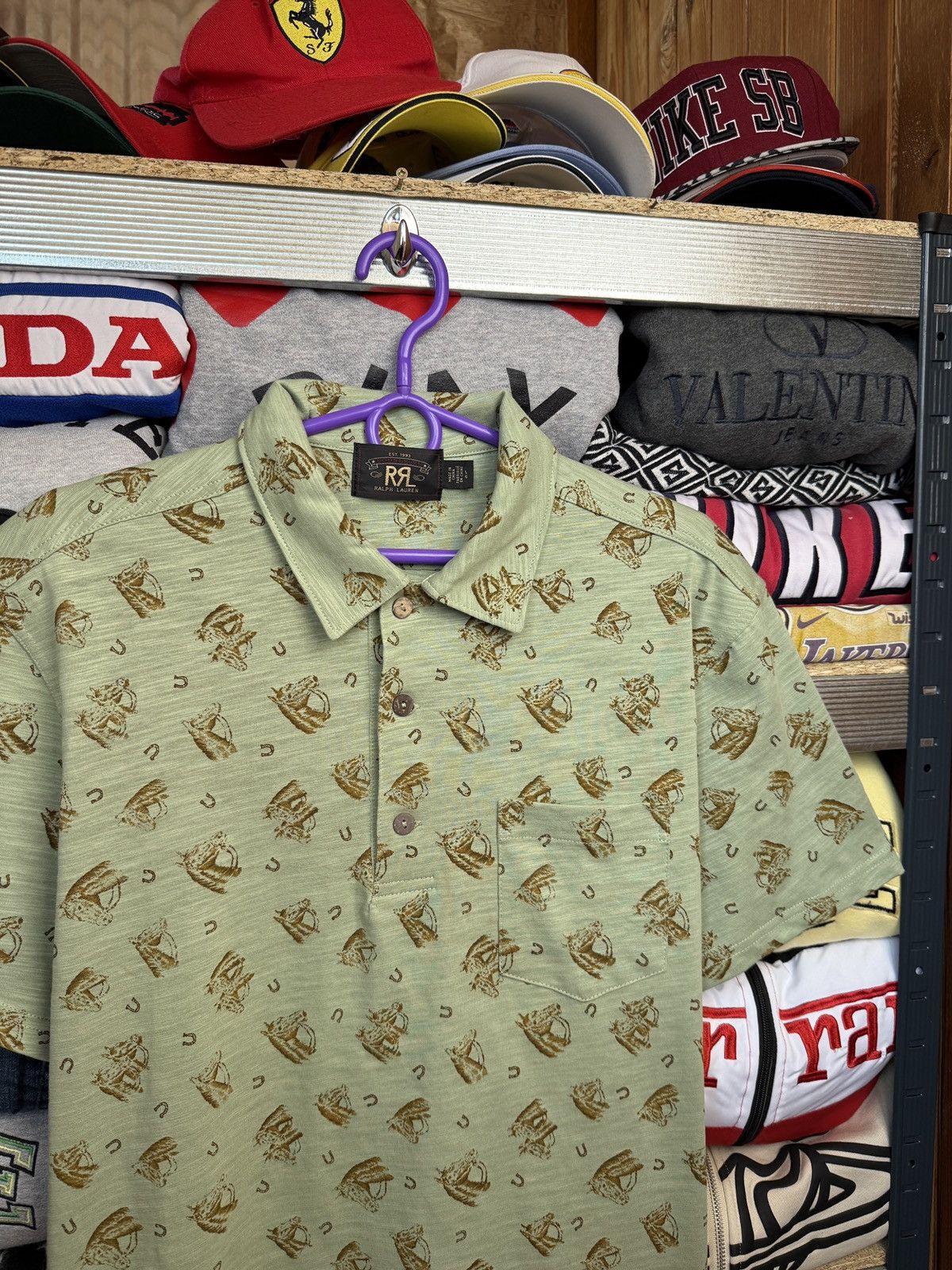 RRL Ralph Lauren Rare ! RRL Double Tee Polo Ralph Lauren RL Over Print Size US L / EU 52-54 / 3 - 3 Thumbnail