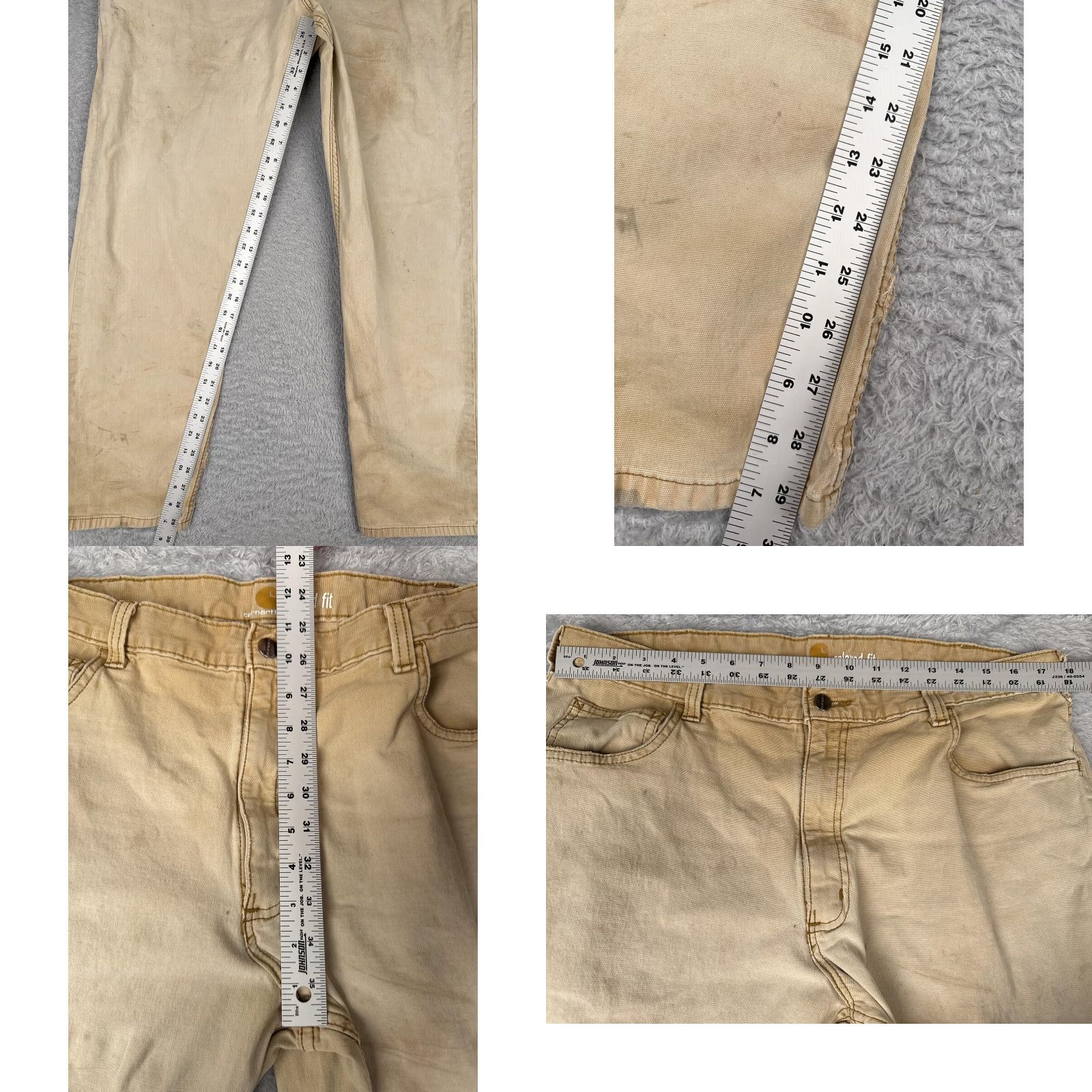 Carhartt Carhartt Pants Mens 38x32 Khaki Rugged Flex Rigby Dungaree Relaxed Fit Workwear/Khakis/Canvas/Stretch/Pockets 5-Pocket Style: Flat Front, Zip Fly Mens Size US 38 / EU 54 - 8 Thumbnail
