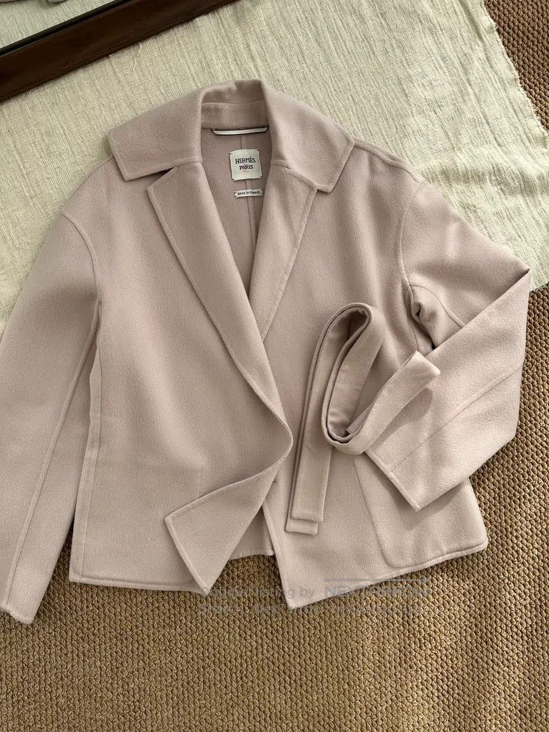 Hermes Hermes Double-faced cashmere belt coat, lotus pink Size S / US 4 / IT 40 - 3 Thumbnail