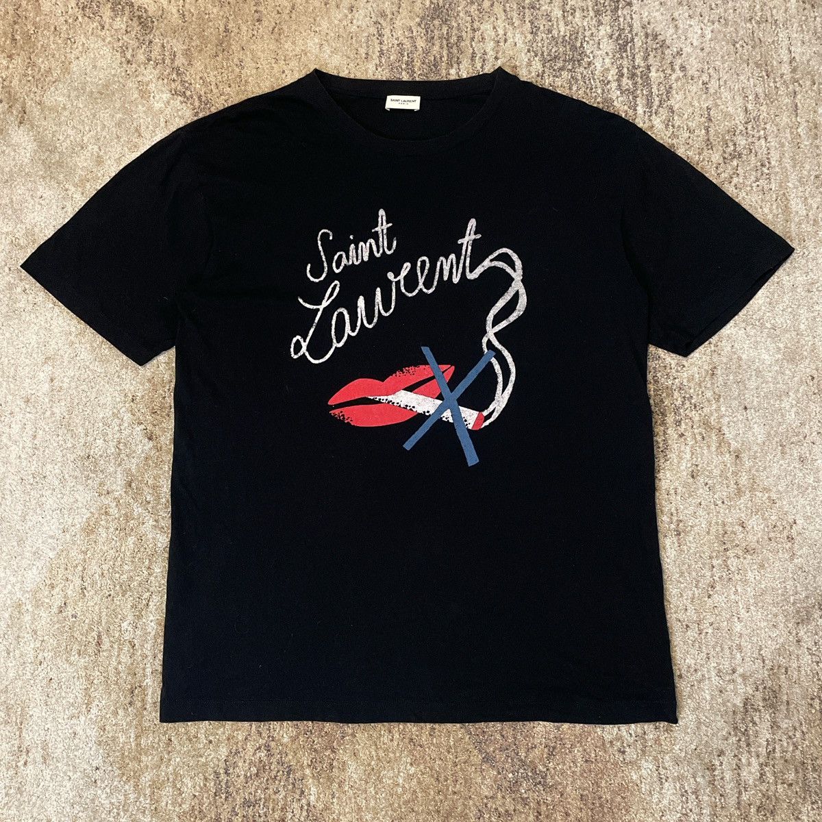 Pre-owned Hedi Slimane X Saint Laurent Paris No Smoking Ss18 Shirt Size L