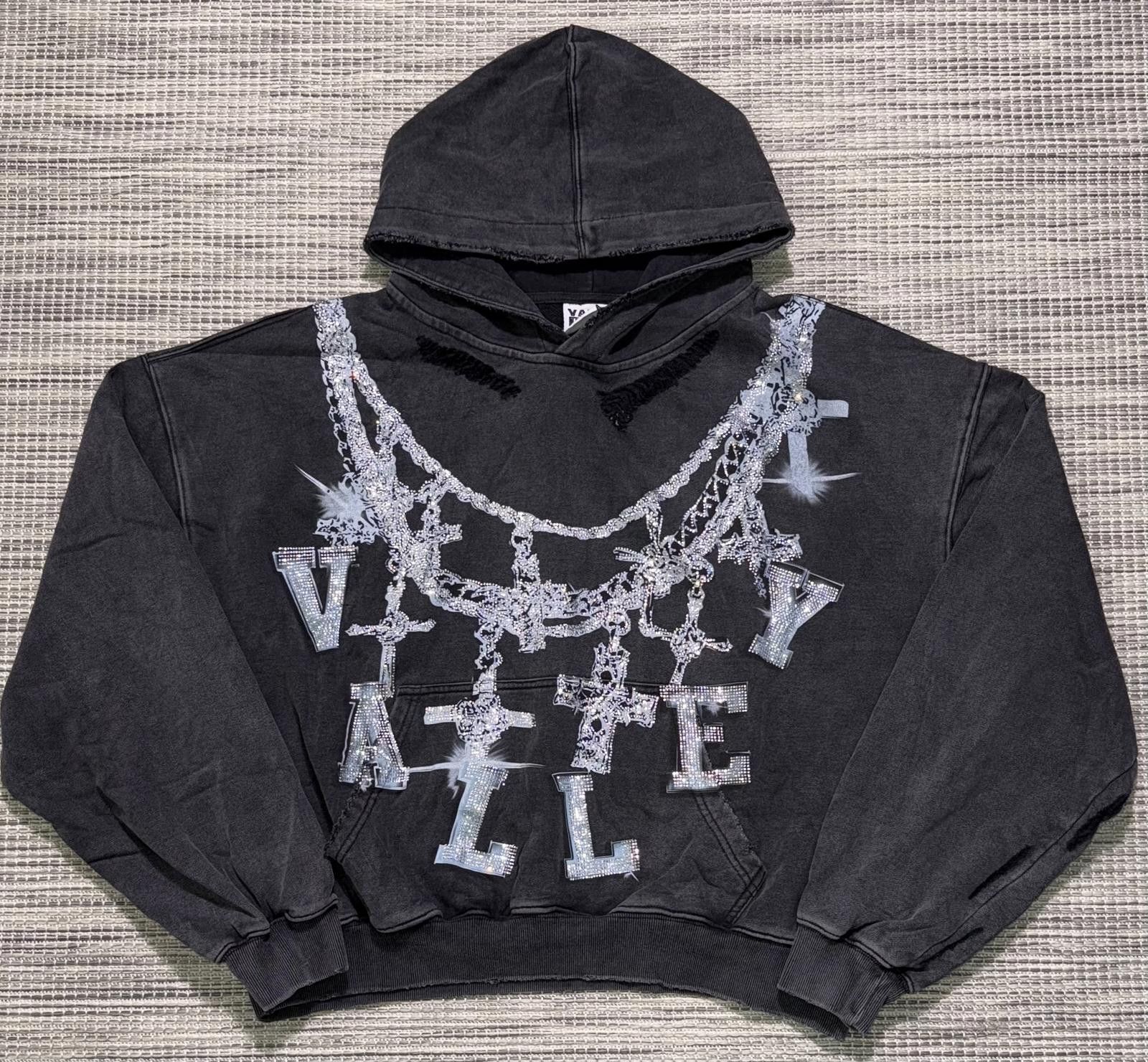 VALE FOREVER BLACK BIG CHAIN フーディ XL Vale Forever Black Big