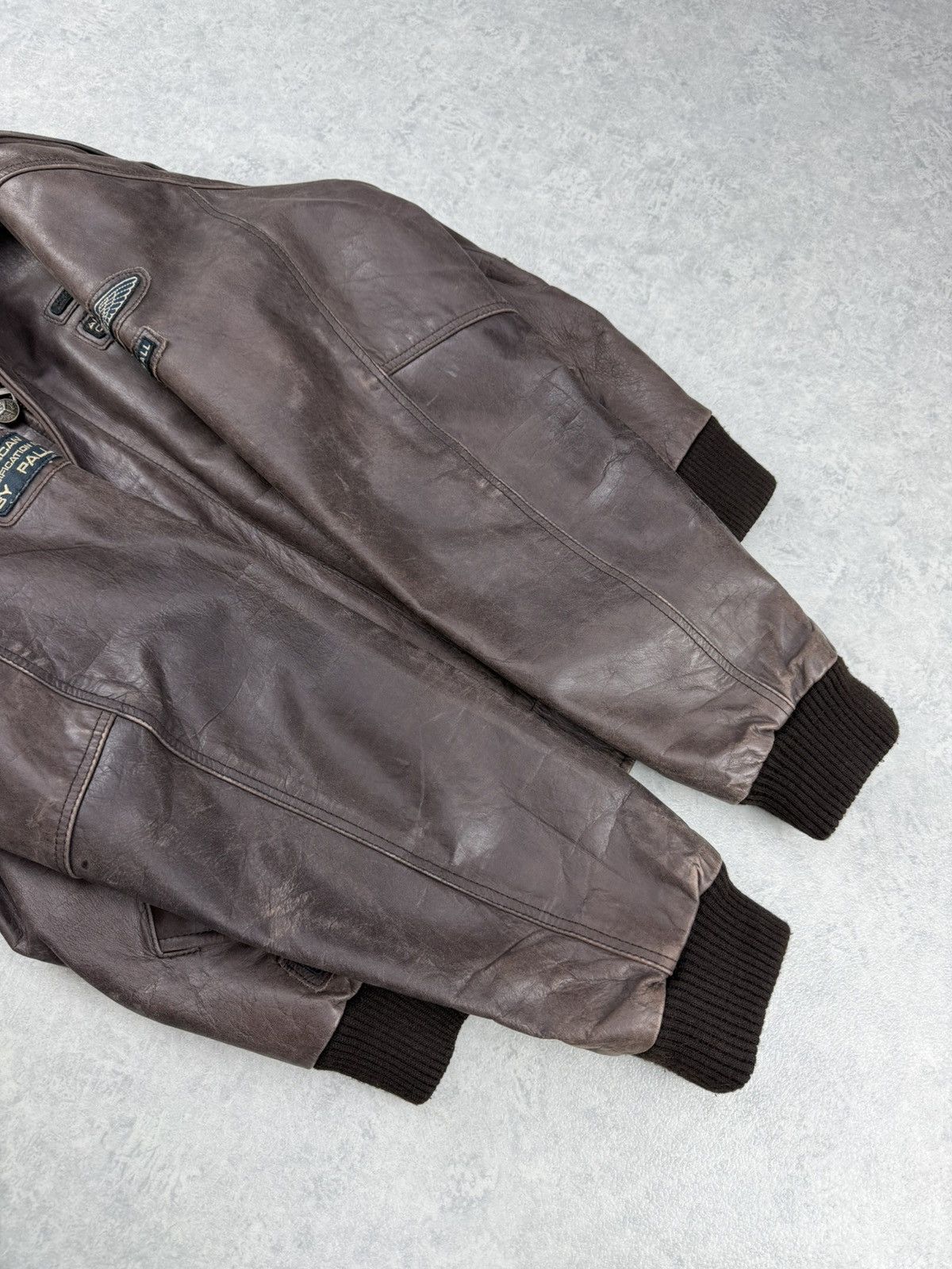 Genuine Leather Pall Mall Leather Bomber Jacket Brown Aviator Size L Size US L / EU 52-54 / 3 - 16 Thumbnail