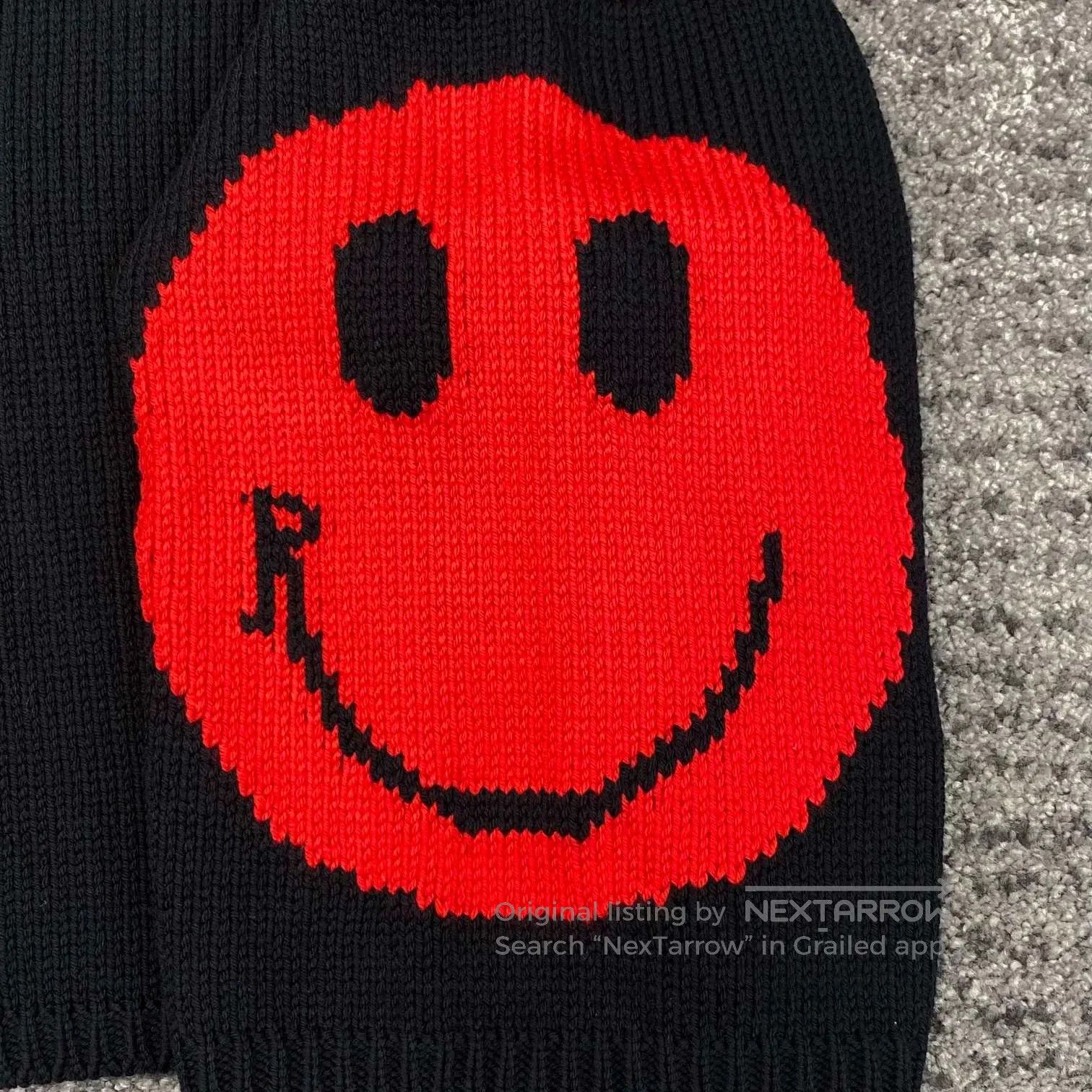 Raf Simons Raf Simons Smiley co-branded smiley face knitted sweater. Size US S / EU 44-46 / 1 - 3 Thumbnail