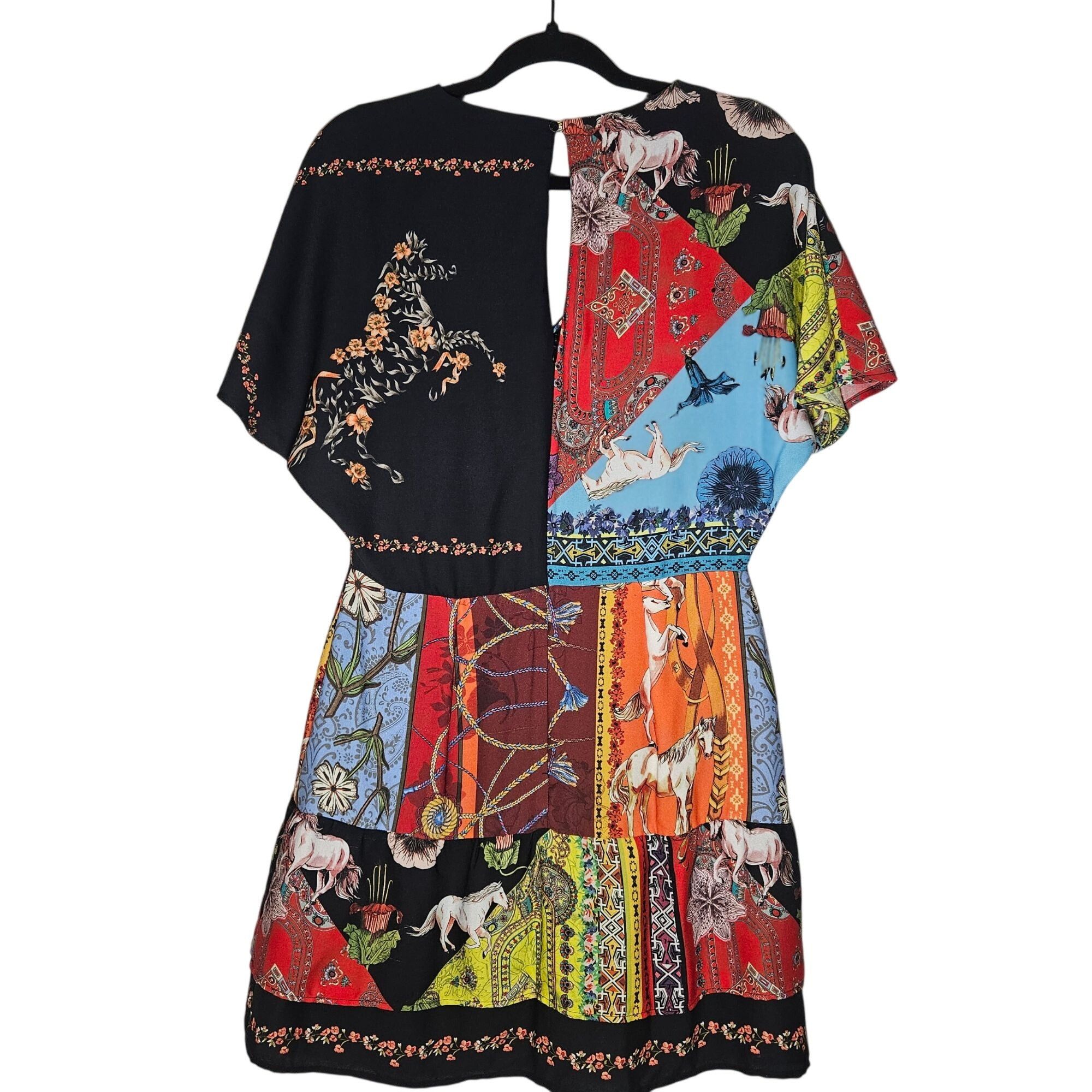 Desigual Desigual Women Patchwork Dress Small Multicolor Tiger Print Size S / US 4 / IT 40 - 3 Thumbnail