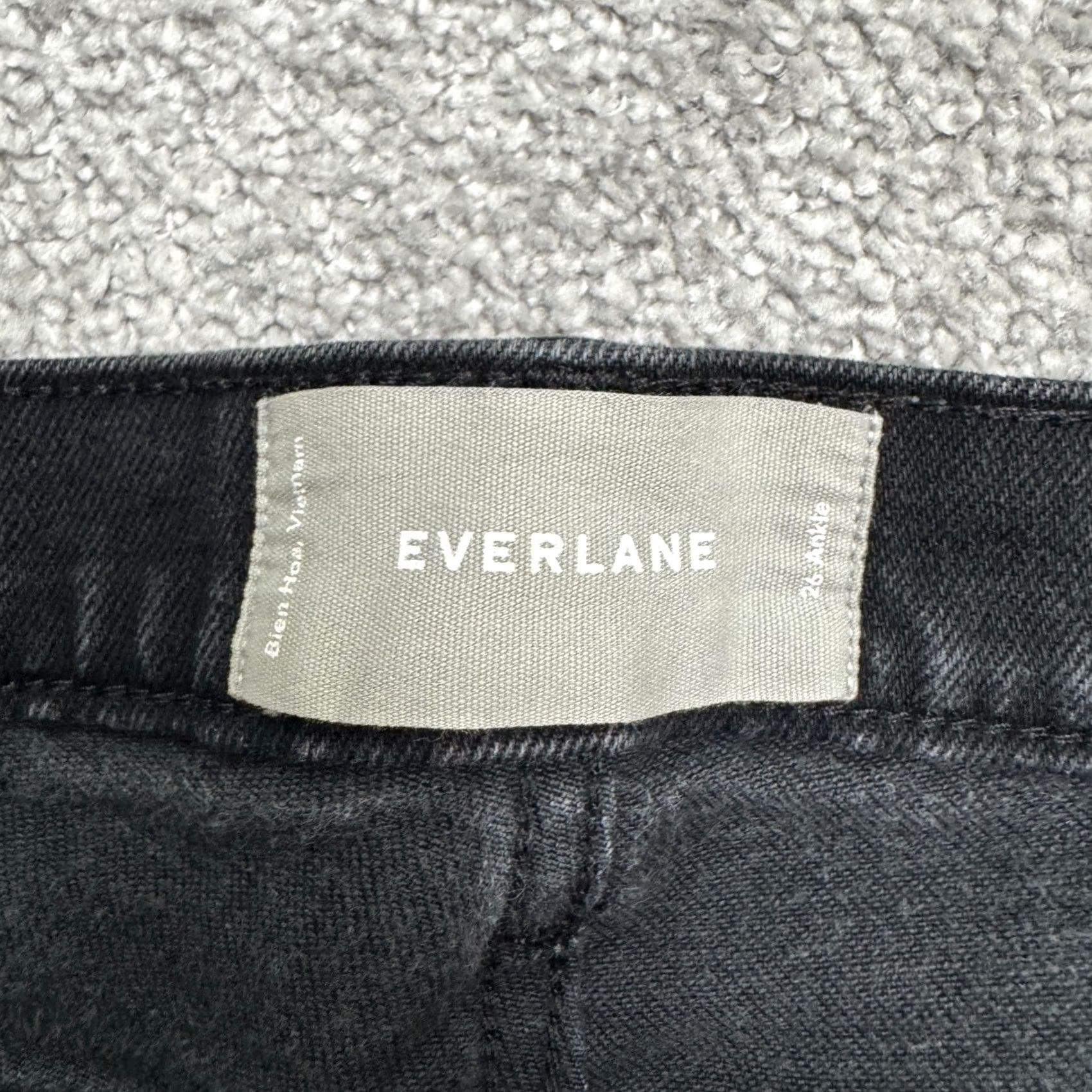 Everlane Everlane Skinny Ankle Denim Jeans Womens 26 Black Mid Rise Cotton Stretch Casual Jeans Size 26" / US 2 / IT 38 - 6 Thumbnail