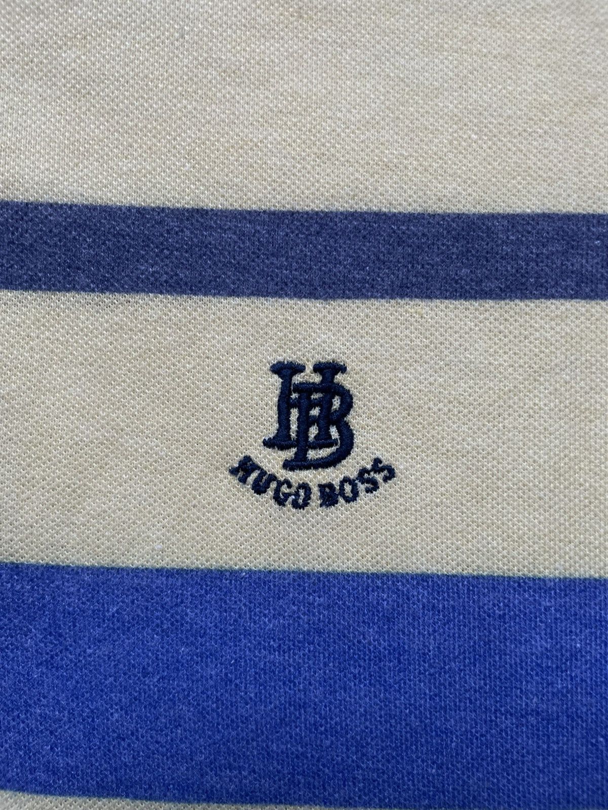 Hugo Boss Retro Vintage Luxury Rare Hugo Boss Logo Italy Striped Polo Size US L / EU 52-54 / 3 - 3 Thumbnail