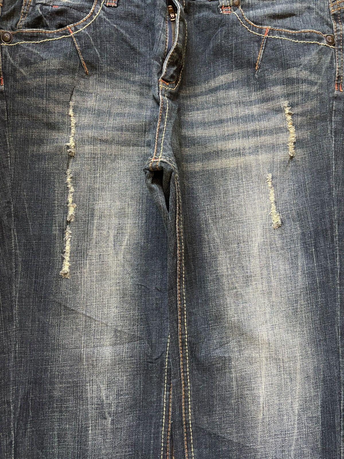 Hysteric Glamour Vintage Japanese Brand Faded Wash Distress Flare Jeans Size 34" / US 12 / IT 48 - 3 Thumbnail