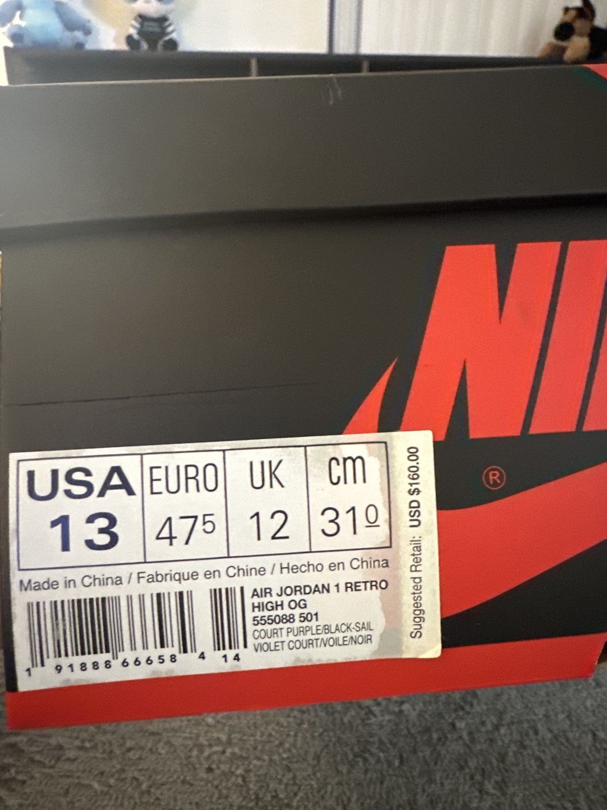 Jordan Brand × Vintage Jordan 1 Retro High Og Court Purple Size US 13 / EU 46 - 5 Thumbnail