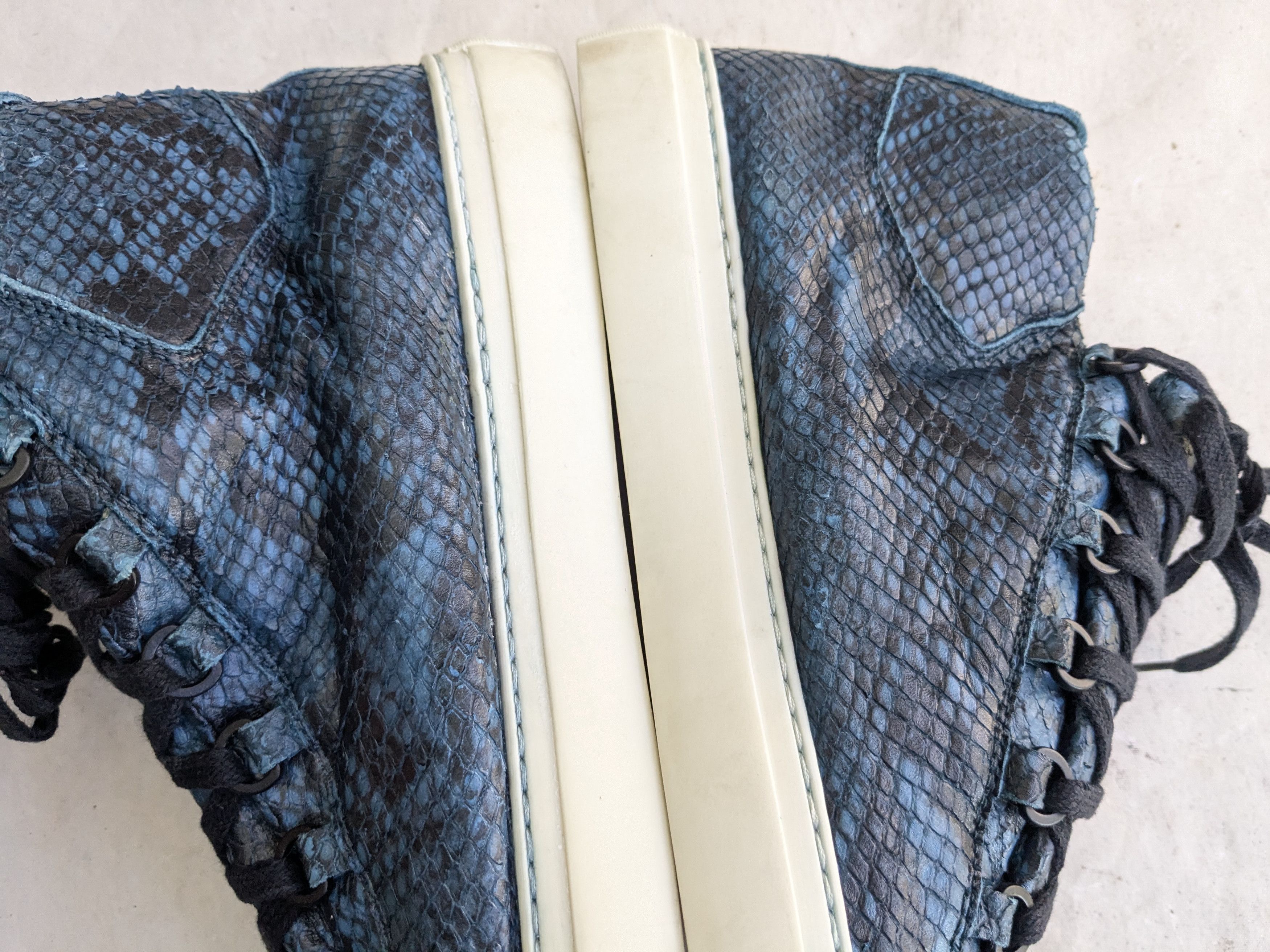 Balenciaga Balenciaga Arena Blue 12 High Tops Leather Snakeskin Size US 12 / EU 45 - 11 Thumbnail