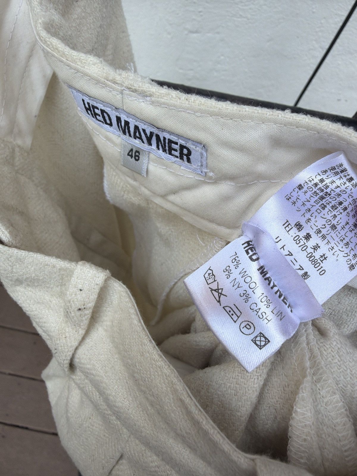 Hed Mayner Japanese Wool Linen Cashmere Pleated Trousers Size US 31 - 2 Thumbnail