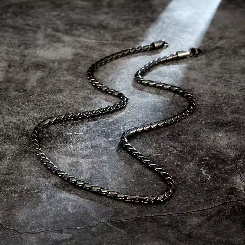 Other Vintg Snake Link Chain Oxidized Necklace Size ONE SIZE - 4 Thumbnail