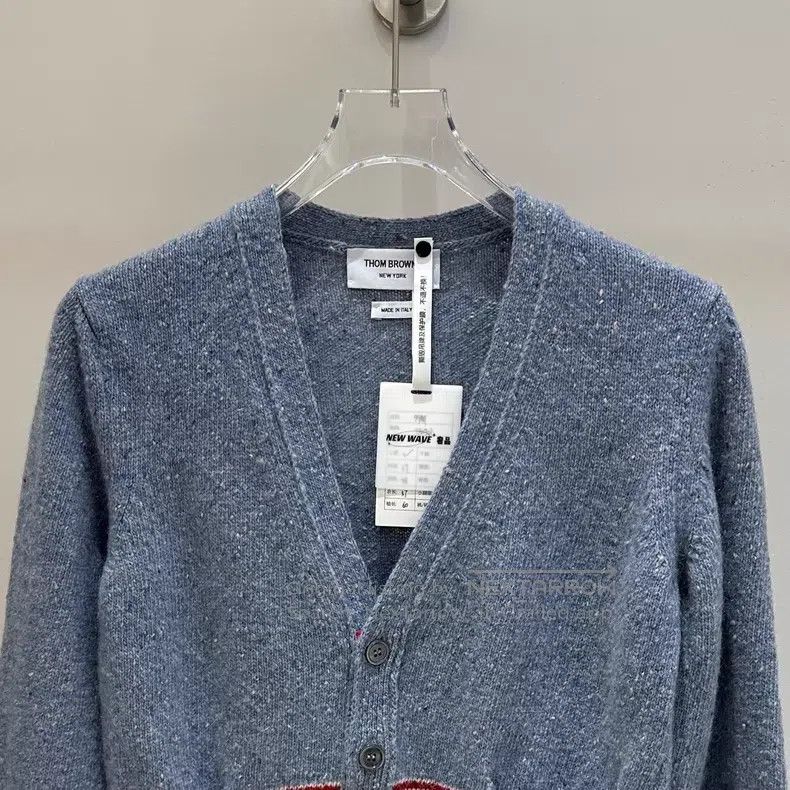 Thom Browne Thom Browne Blue-Grey Classic Logo Wool Cardigan Size US S / EU 44-46 / 1 - 2 Thumbnail