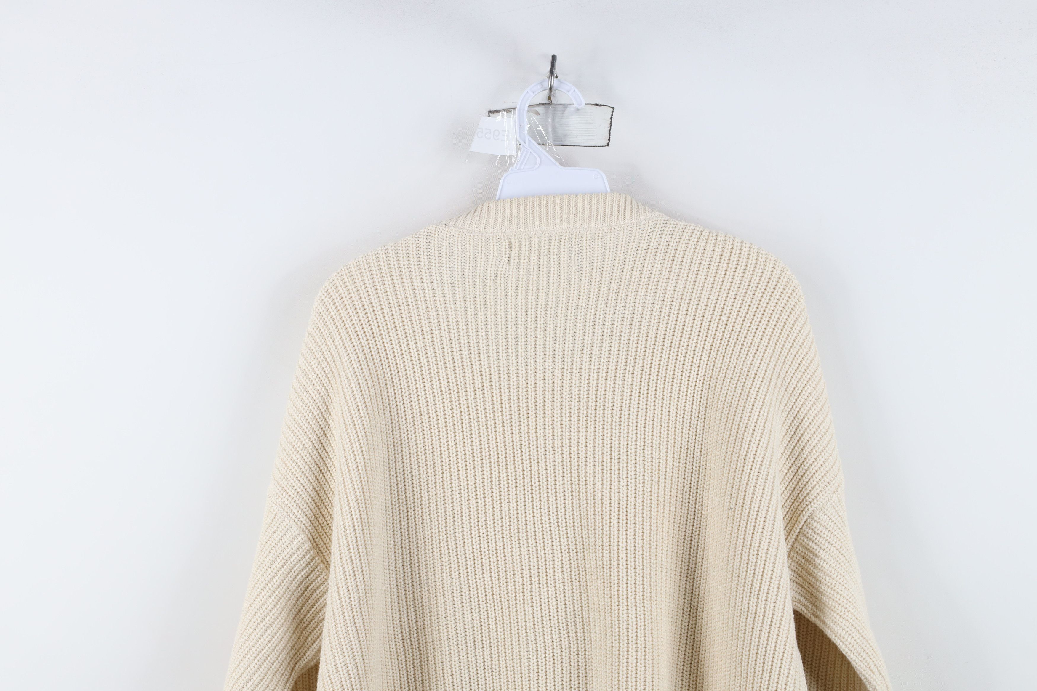 Vintage Vintage 80s 90s Streetwear Ribbed Knit Sweater BeigeUSA Size US XL / EU 56 / 4 - 13 Thumbnail