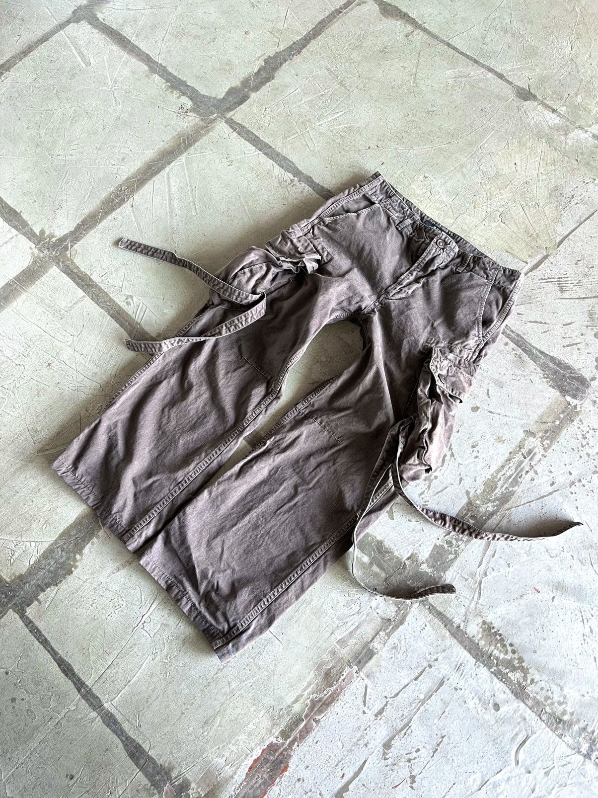 If Six Was Nine × Julius VTG Balenciaga Rick Owens Style Black Cargo Jeans 90s Y2K Size US 32 / EU 48 - 3 Thumbnail