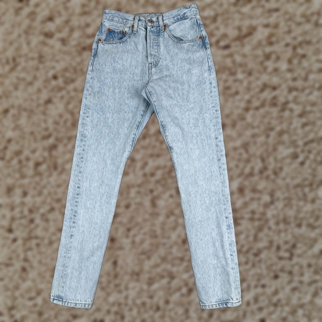Levi's Levis Jeans Womens 24 Blue Denim 501 S Premium Big E XX Button Cotton 24x28 Size 42" / US 20 - 1 Thumbnail