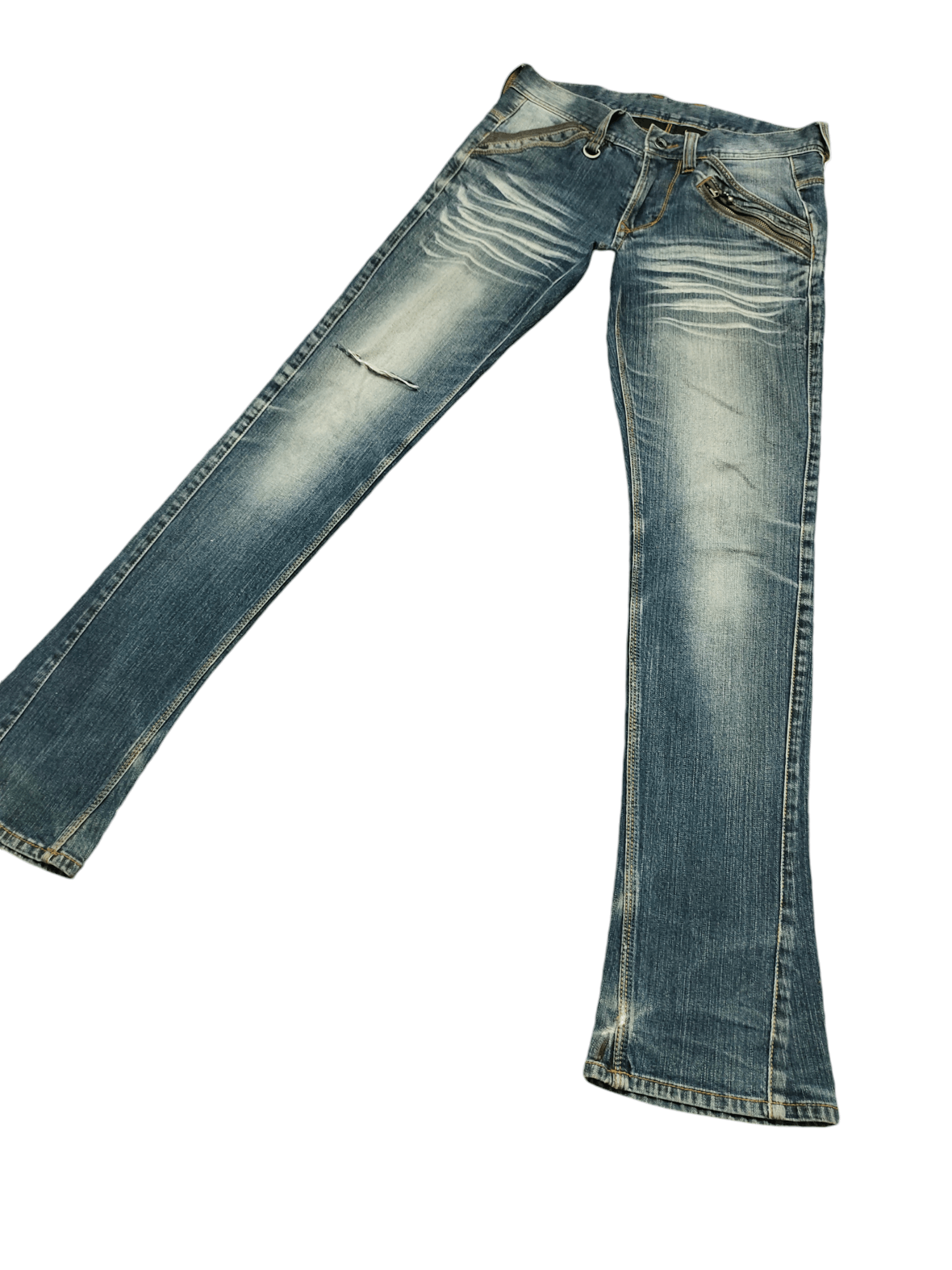 If Six Was Nine Flare Jeans Wallflower Clawmark Faded Denim