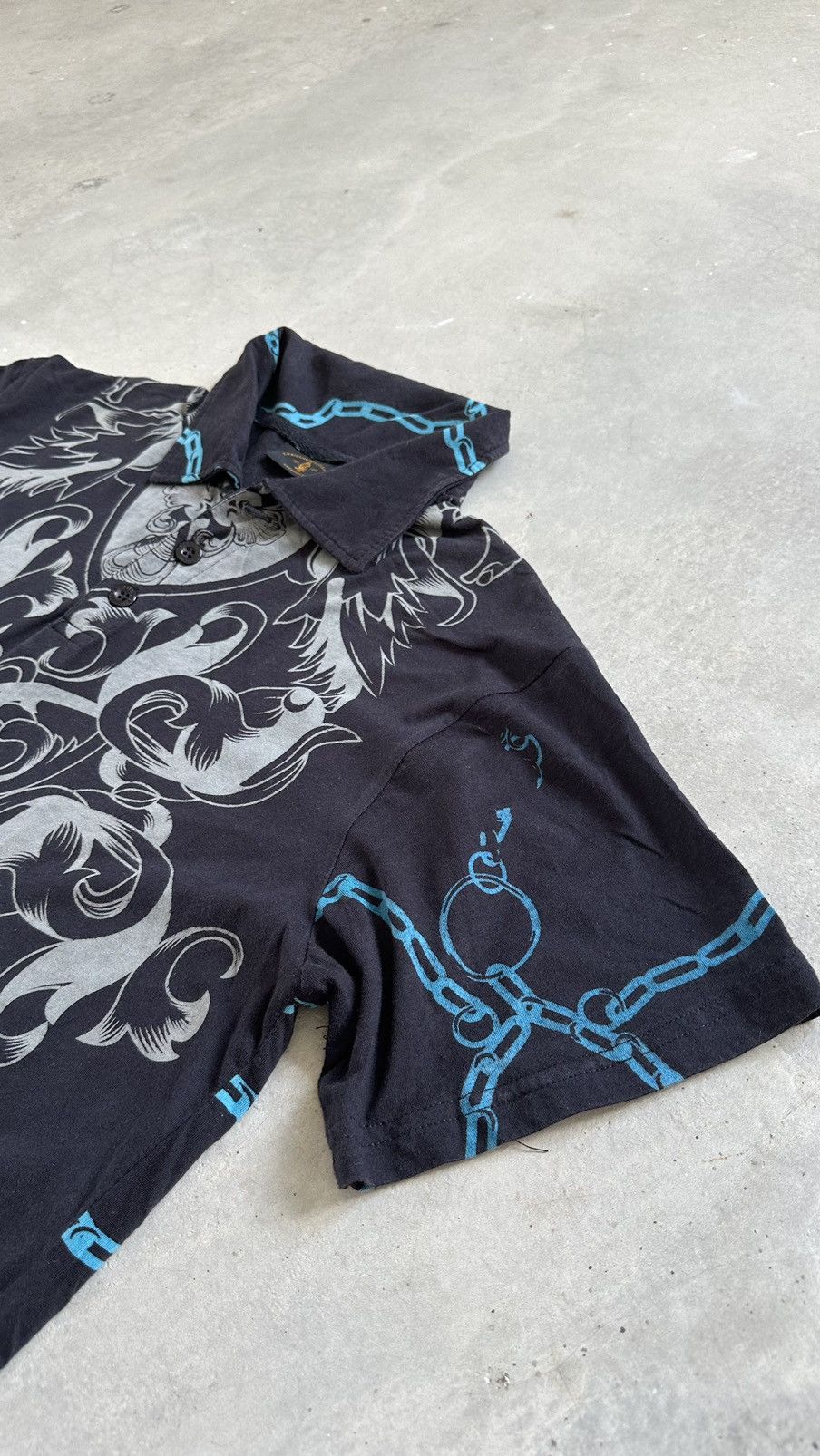 Christian Audigier × Vintage CHRISTIAN AUDIGIER FULLPRINT SHIRT Size US M / EU 48-50 / 2 - 5 Thumbnail