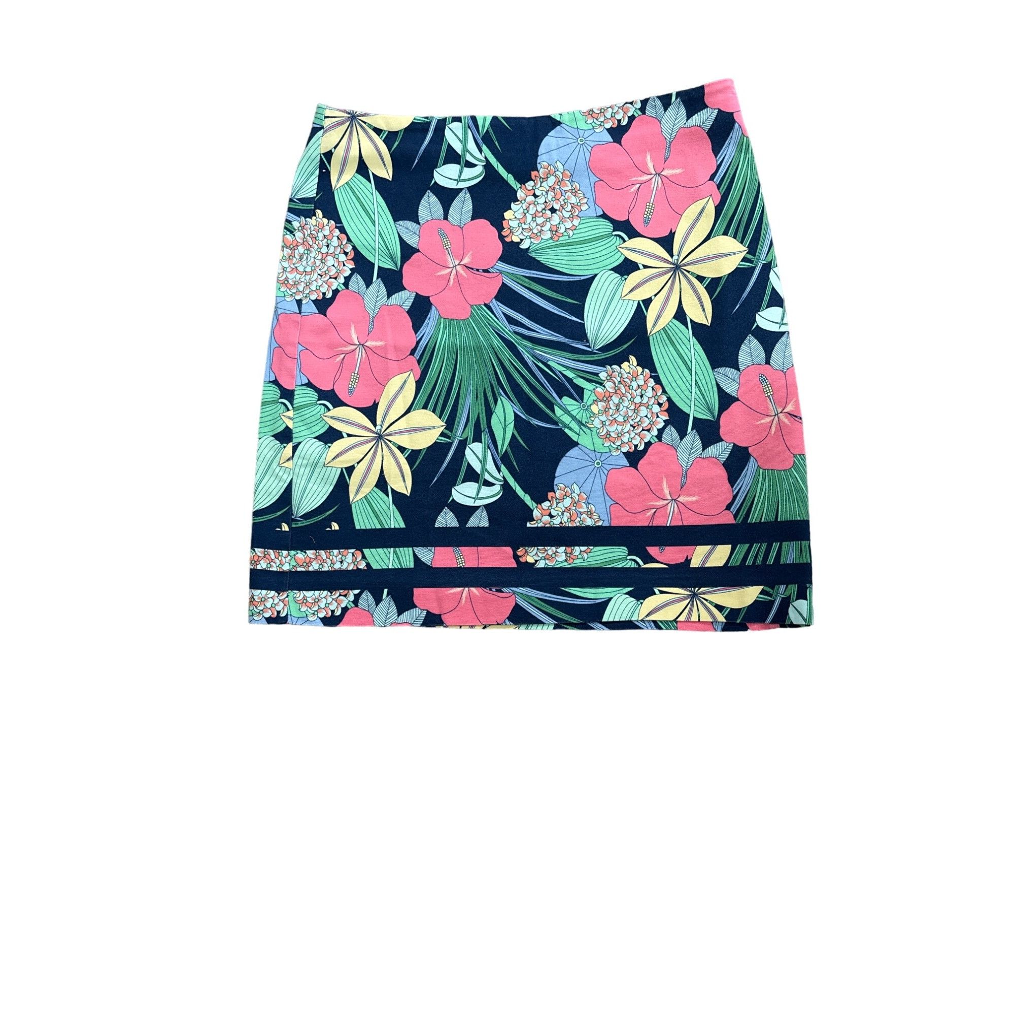 Talbots TALBOTS WOMEN'S COTTON CANVAS A-LINE SKIRT HIBISCUS PRINT SZ Size 28" / US 6 / IT 42 - 1 Thumbnail