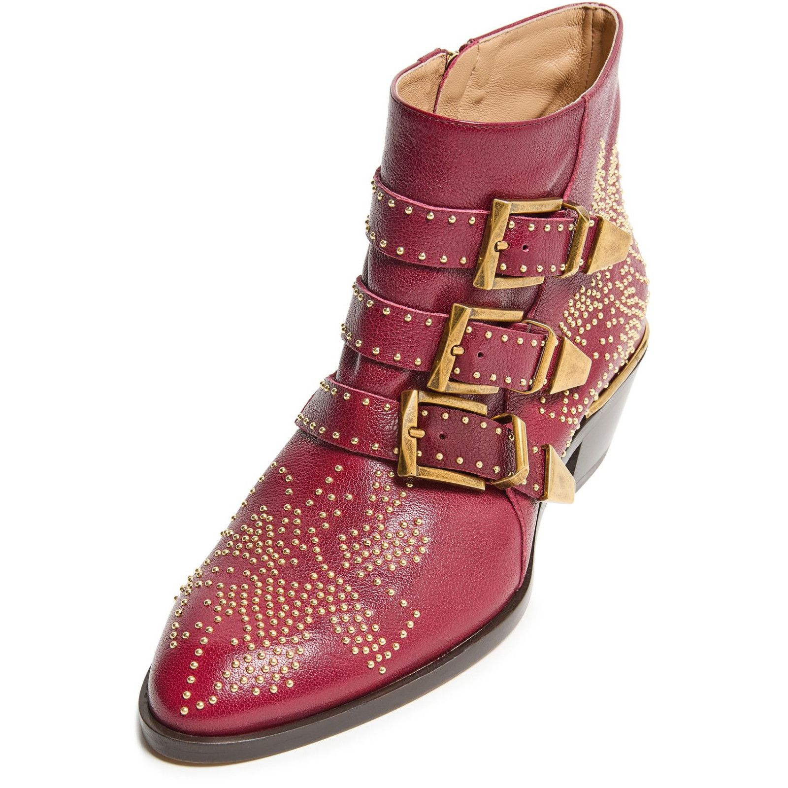 Chloe Chloe Susan Studded Grenat Leather Ankle Boots New & Authent Size US 6 / IT 36 - 5 Thumbnail