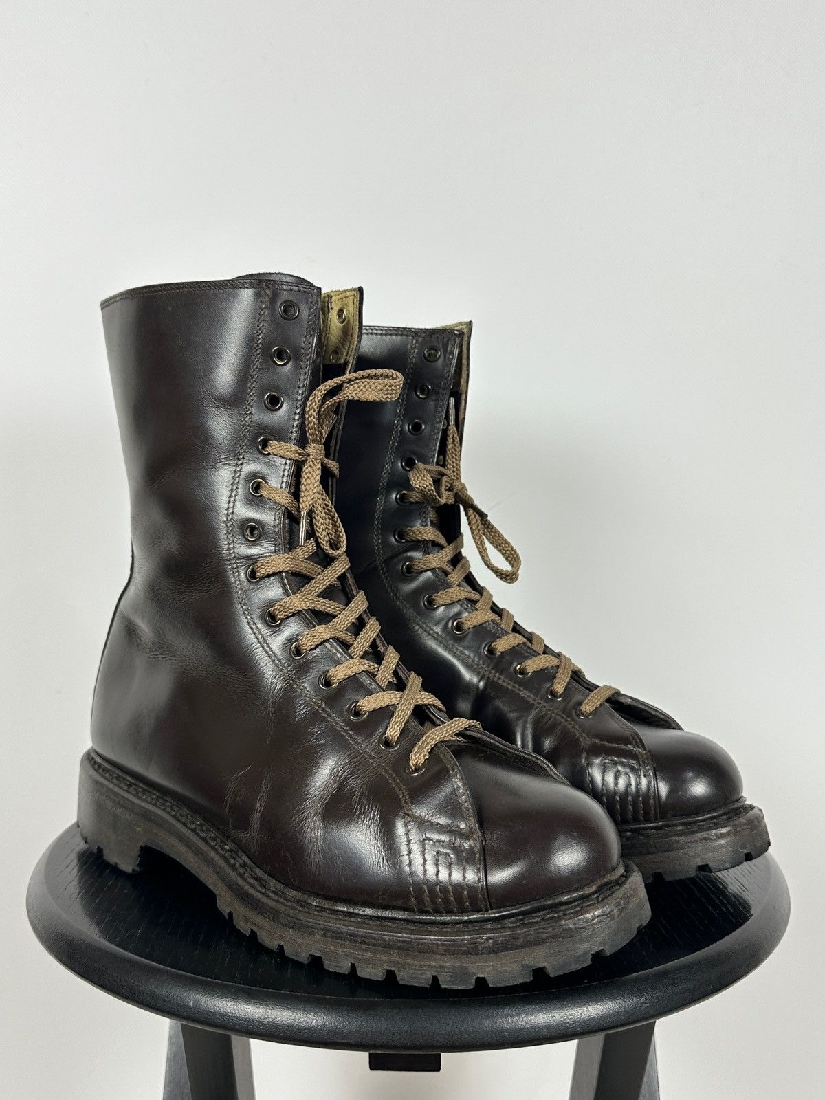 Vintage Vintage Italy Army Paratrooper Combat Brown Leather Boots Size US 9 / EU 42 - 7 Thumbnail