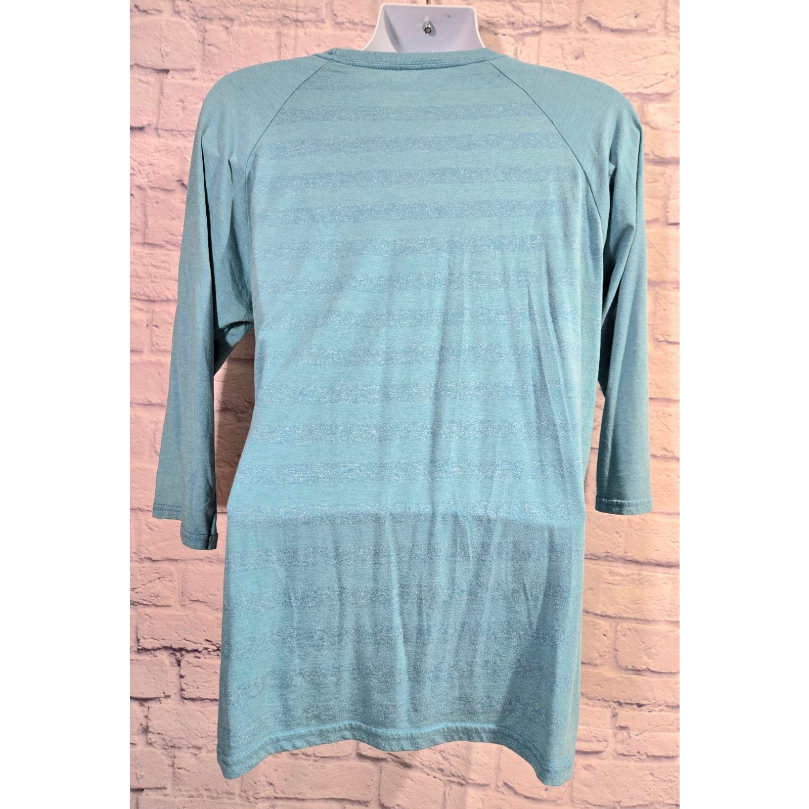 Other Light Blue Striped 3/4 Sleeves Crew Neck Men's Shirt Large Size US L / EU 52-54 / 3 - 2 Thumbnail