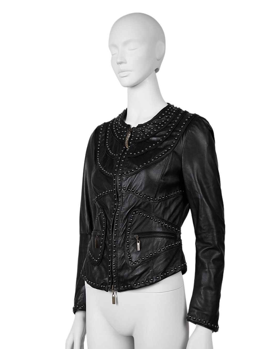 Just Cavalli Just Cavalli Leather Studded Jacket Size M / US 6-8 / IT 42-44 - 2 Thumbnail