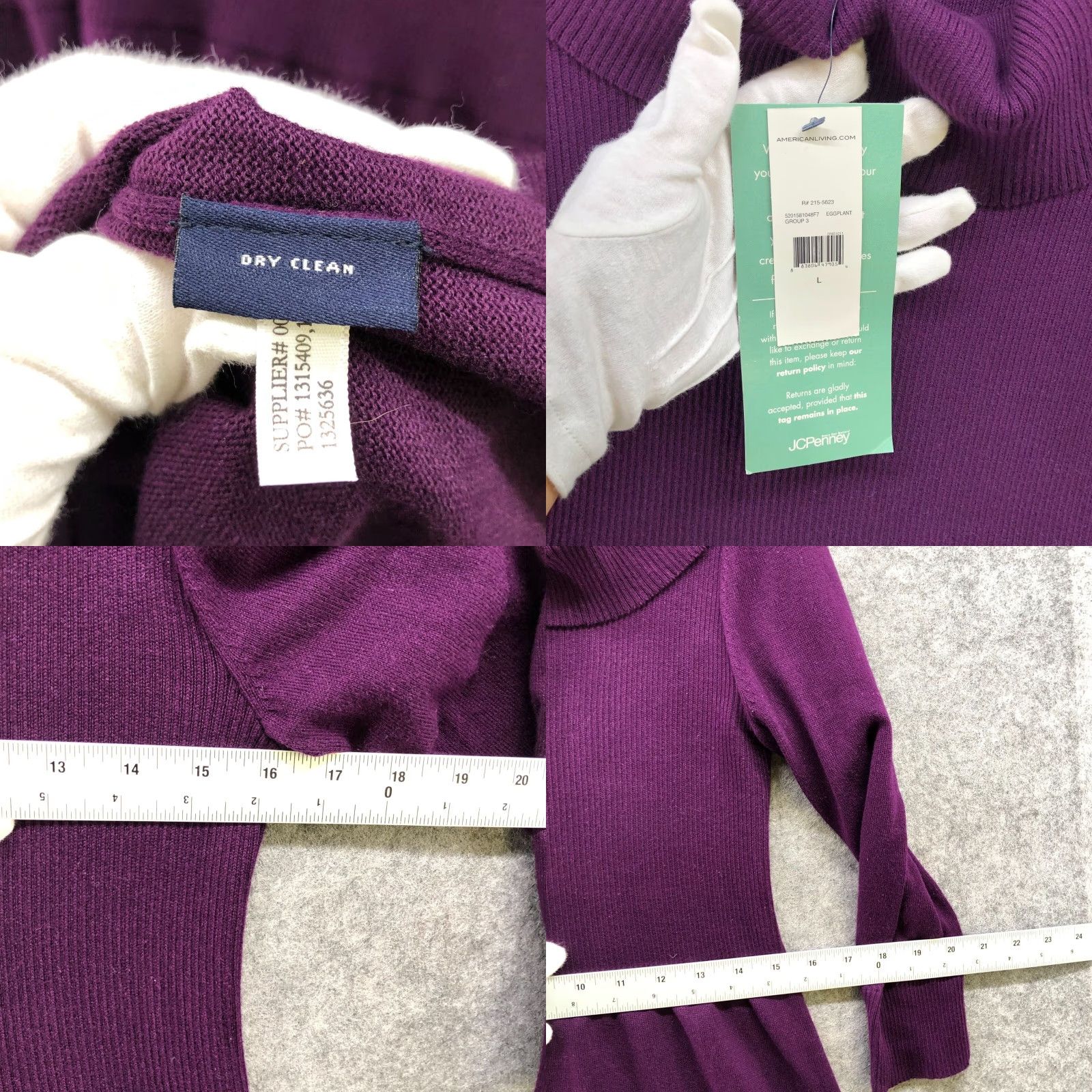 Vintage VINTAGE American Living NWT Purple Cowl Neck Knit Dress L Womens A Line Long Sleeve Size L / US 10 / IT 46 - 8 Thumbnail