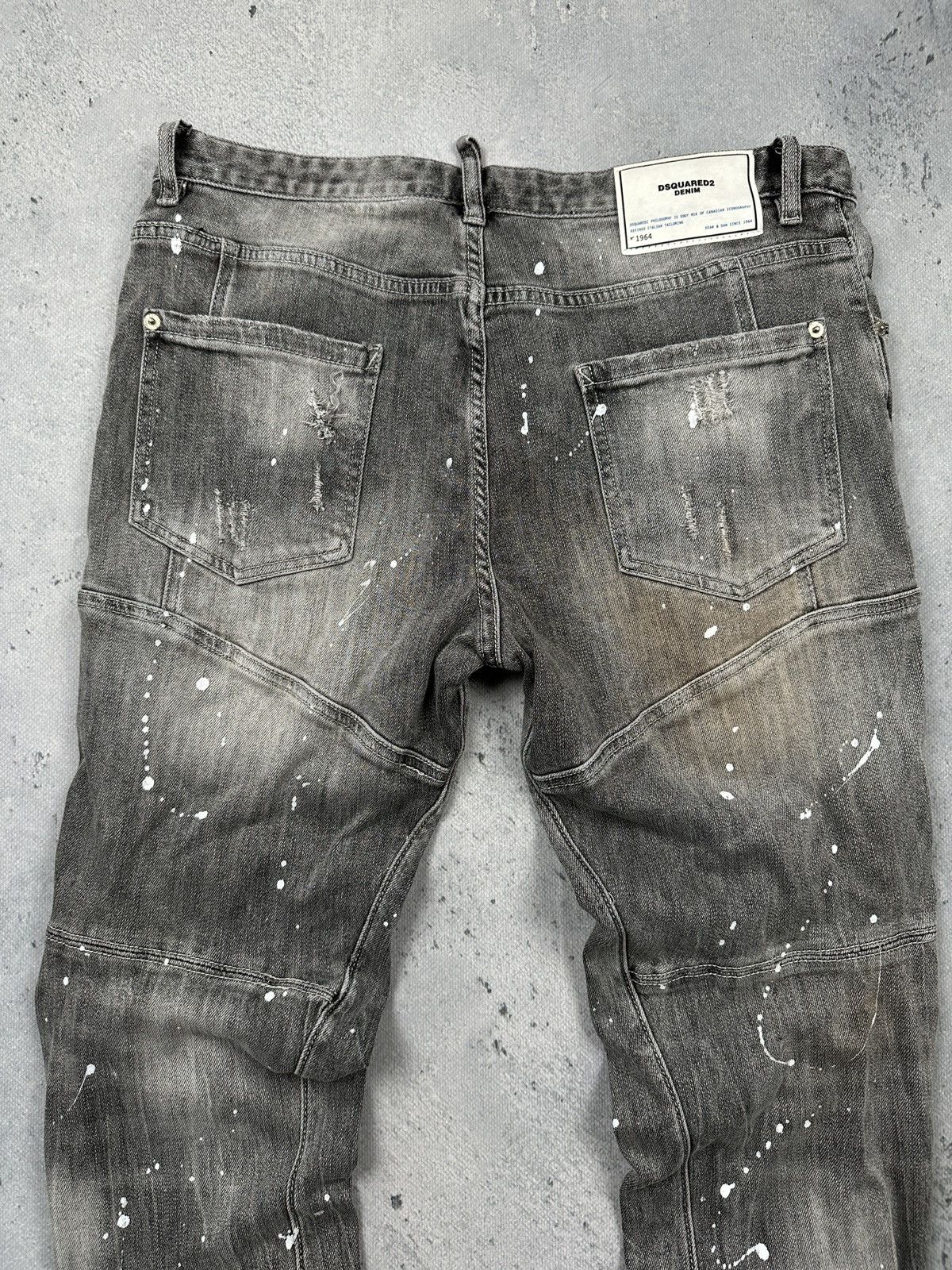 Dsquared2 Dsquared2 1964 Skater Jean Grey Denim Jeans Paint Splatter Size US 34 / EU 50 - 16 Thumbnail