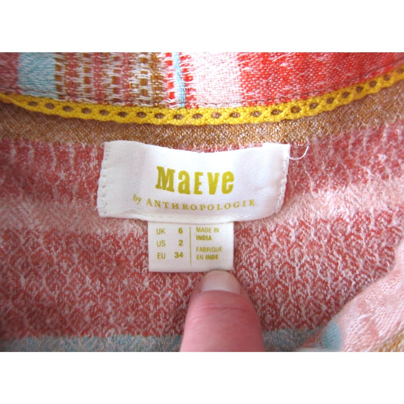 Vintage Maeve Pink Blue Stripe Button Down Long Sleeve Blouse 2/S Anthroplogie Maeve Pink Blue Stripe Button Down Long Sleeve Flannel Blouse 2/S Size XS / US 0-2 / IT 36-38 - 3 Thumbnail