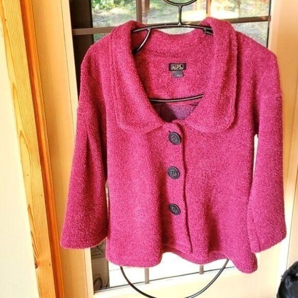 Vintage ALPS Deep V Collared Sz. M Long Sleeve Button Cardigan Size M / US 6-8 / IT 42-44 - 1 Thumbnail