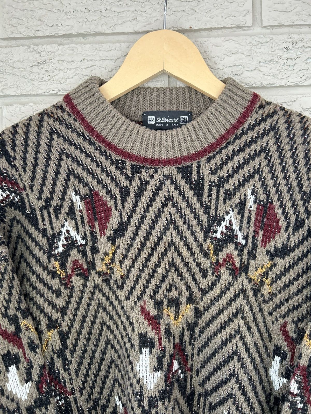 Vintage Vintage 90s Italian Brown Wool Knit Size US M / EU 48-50 / 2 - 4 Thumbnail