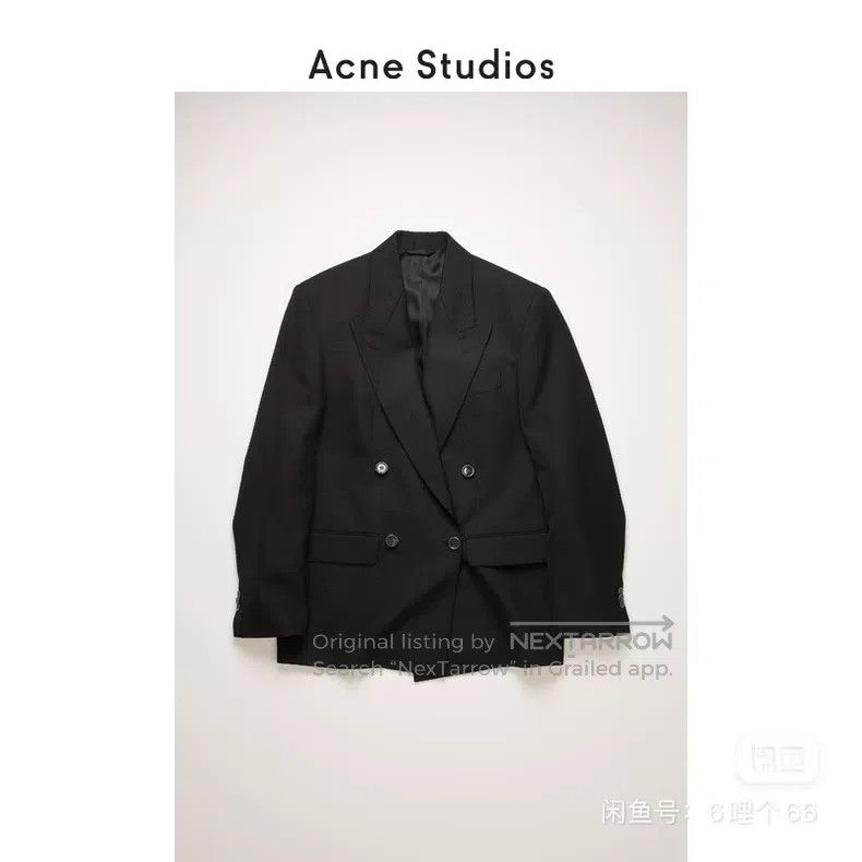 Acne Studios Acne Studios Black Loose Double-Breasted Blazer Jacket Size 4XL / US 24-26 - 1 Thumbnail