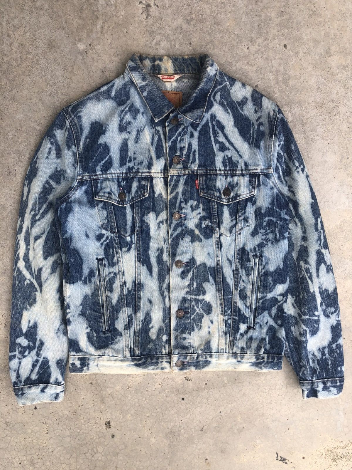 Levi's Vintage 80’s Levi’s Acid Wash Denim Jacket Distressed Denim Size US L / EU 52-54 / 3 - 1 Thumbnail