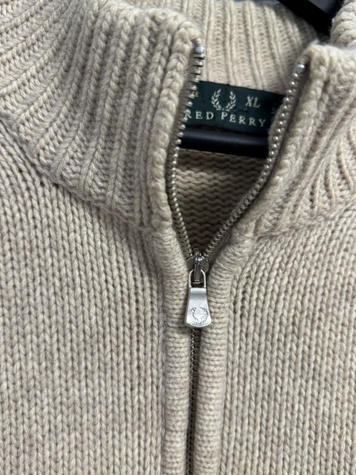 Fred Perry Fred Perry 1/4 Zip Sweater Wool Beige Vintage 90’s Hype Size US XL / EU 56 / 4 - 10 Thumbnail