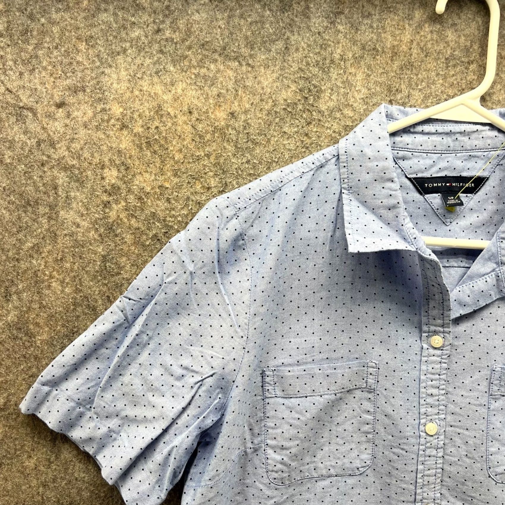 Tommy Hilfiger Tommy Hilfiger Shirt Women Small Button-Down Short Sleeve Blue Polka Dots Pattern Summer Casual Womens Size S / US 4 / IT 40 - 7 Thumbnail