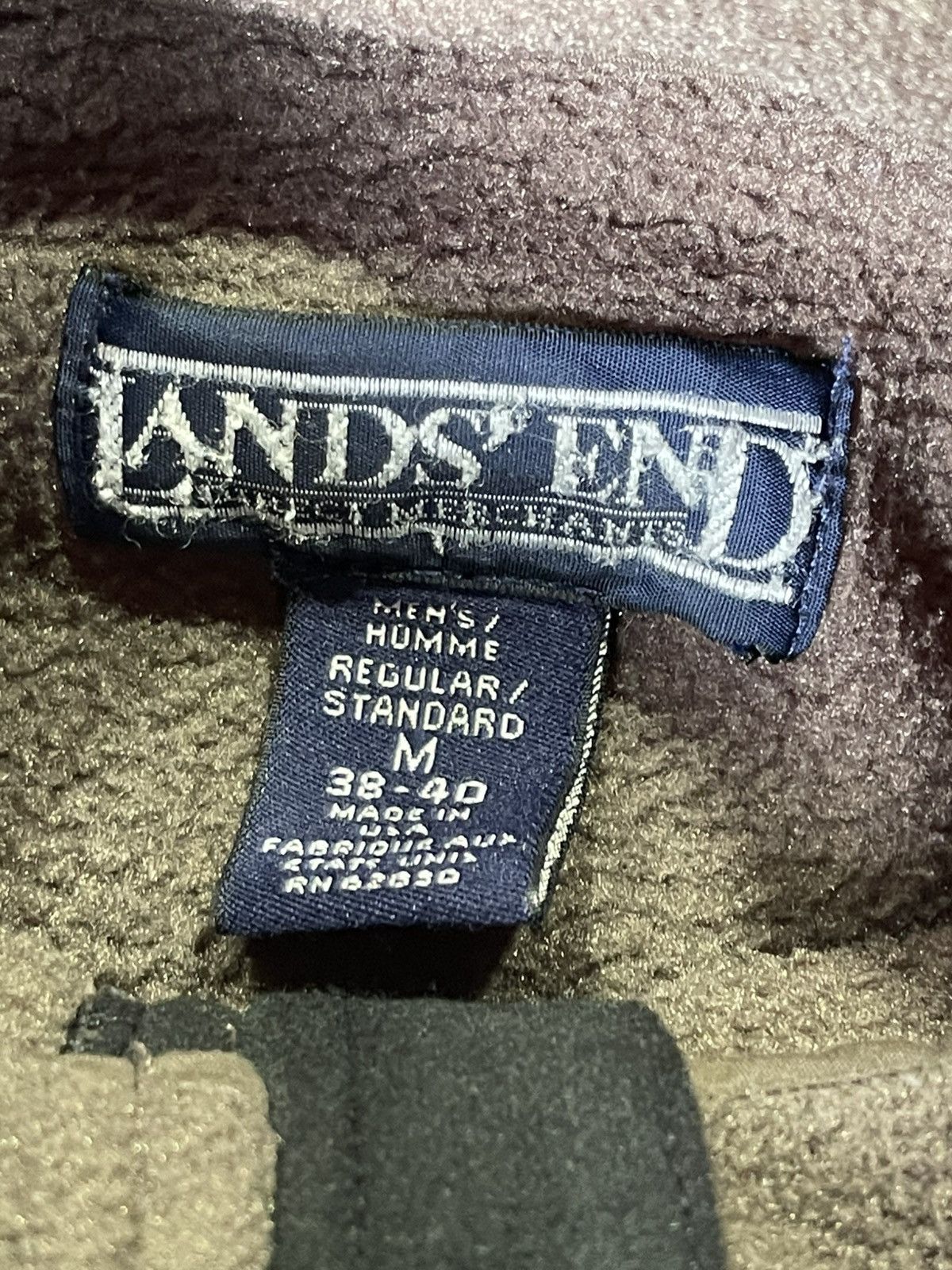 Lands' End Vintage 90s Lands’ End Brown Fleece Jacket Size US M / EU 48-50 / 2 - 2 Thumbnail