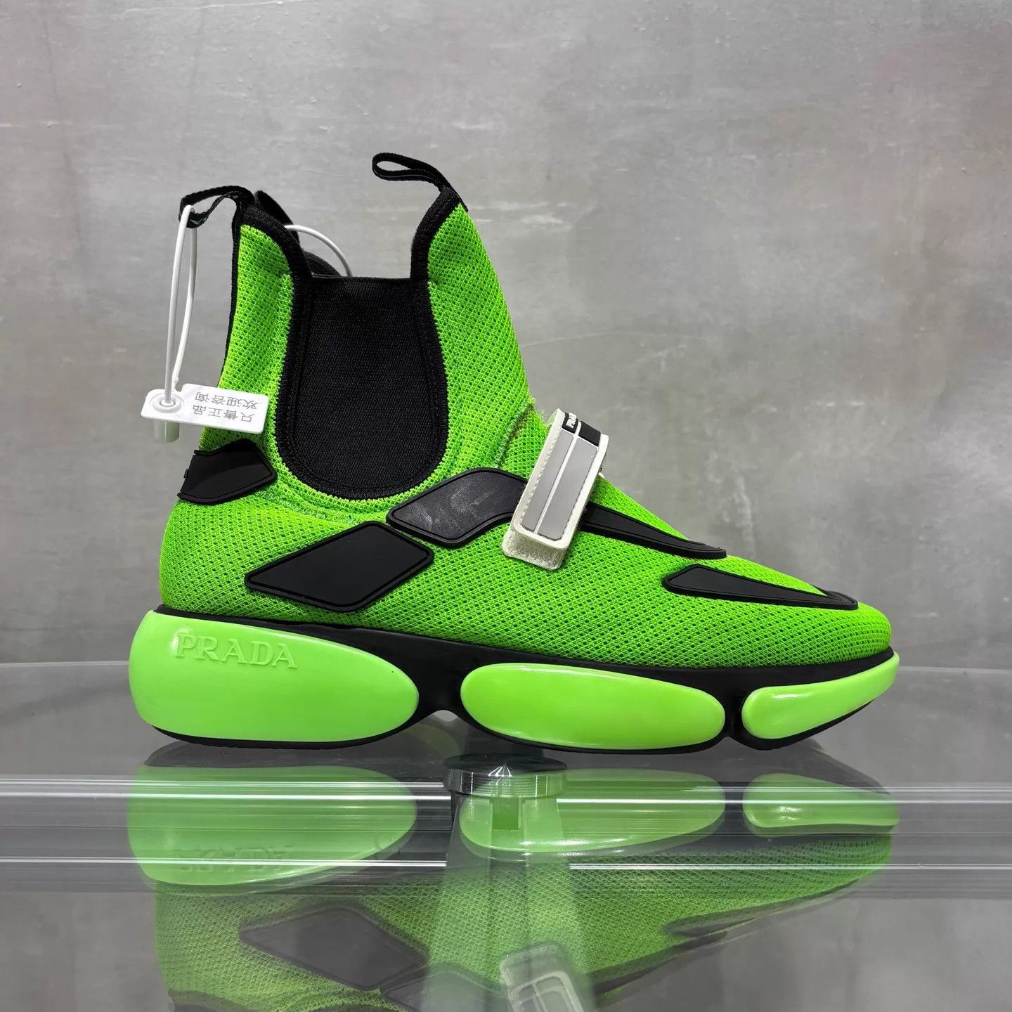 Prada Prada Neon Green Velcro HT Sneakers 37 New Boxless Size US 6.5 / IT 36.5 - 4 Thumbnail
